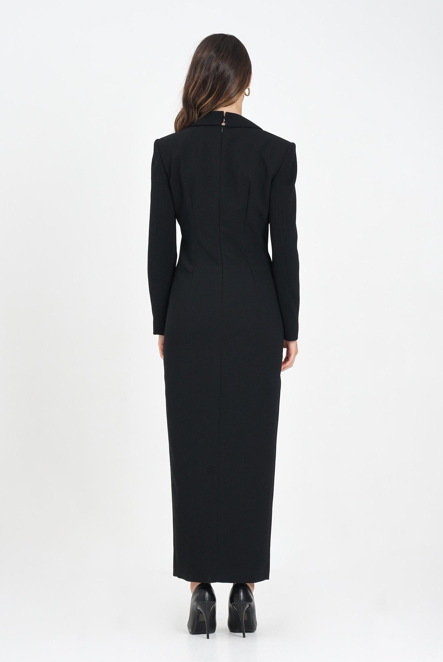 SIMONA CORSELLINI Abito lungo nero da donna ispirato al classico blazer A25CEAB10701-C00161 V0003 SIMONA CORSELLINI