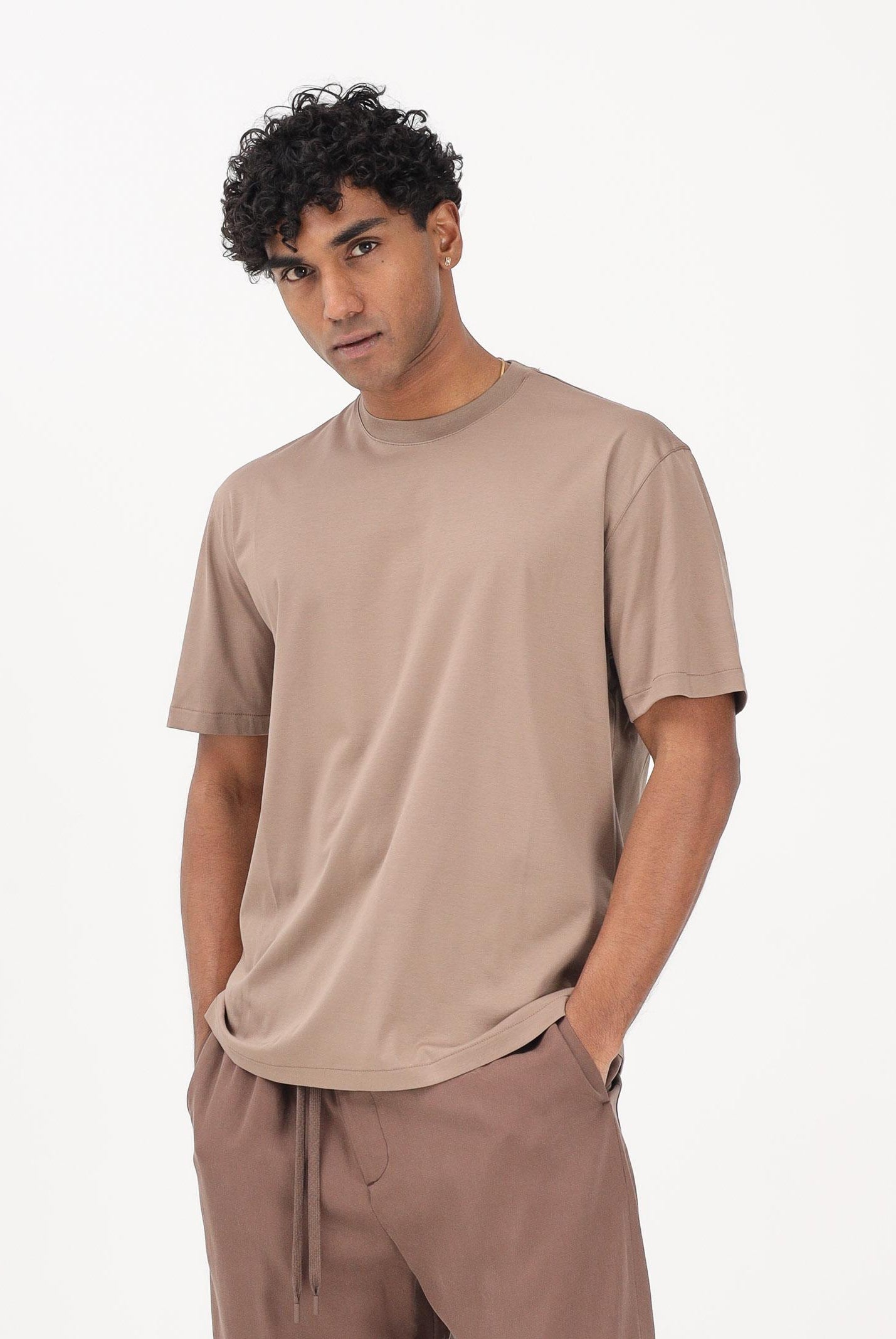 I'M BRIAN T-shirt a manica corta marrone da uomo TS3742 TA I'M BRIAN