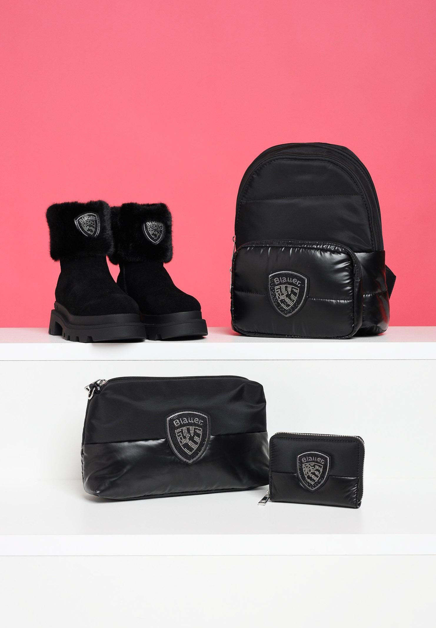 BLAUER Zaino nero da donna con logo e imbottitura F5WAVE04PAD BLK BLAUER