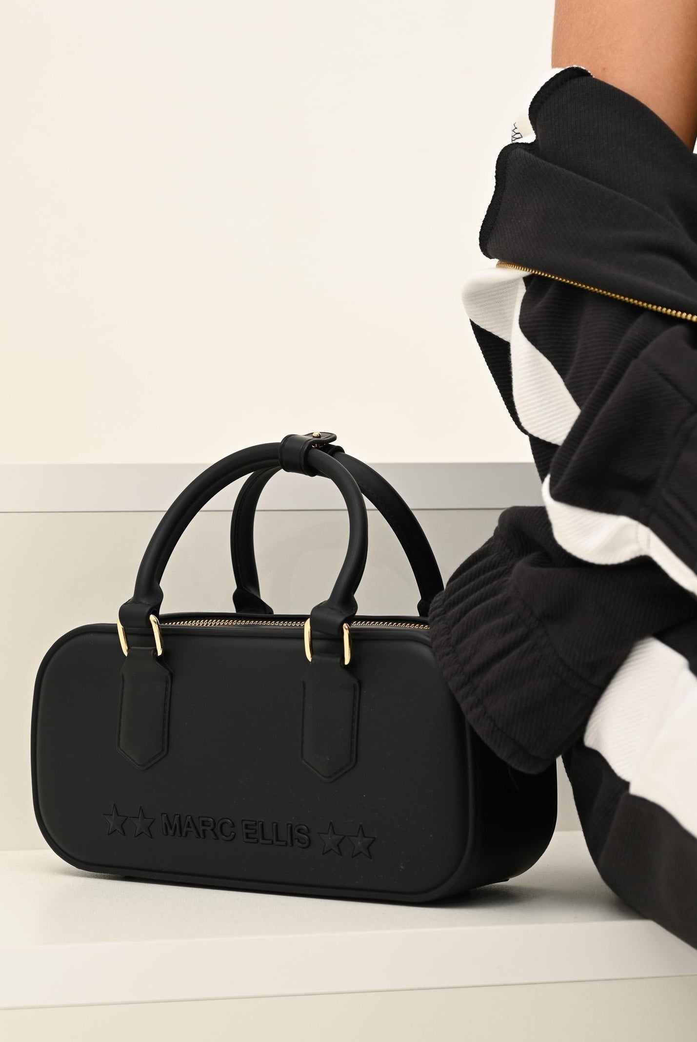 MARC ELLIS Borsa a mano FLAT STITCH 25 nera da donna FLAT-STICH25 BLLIGO MARC ELLIS