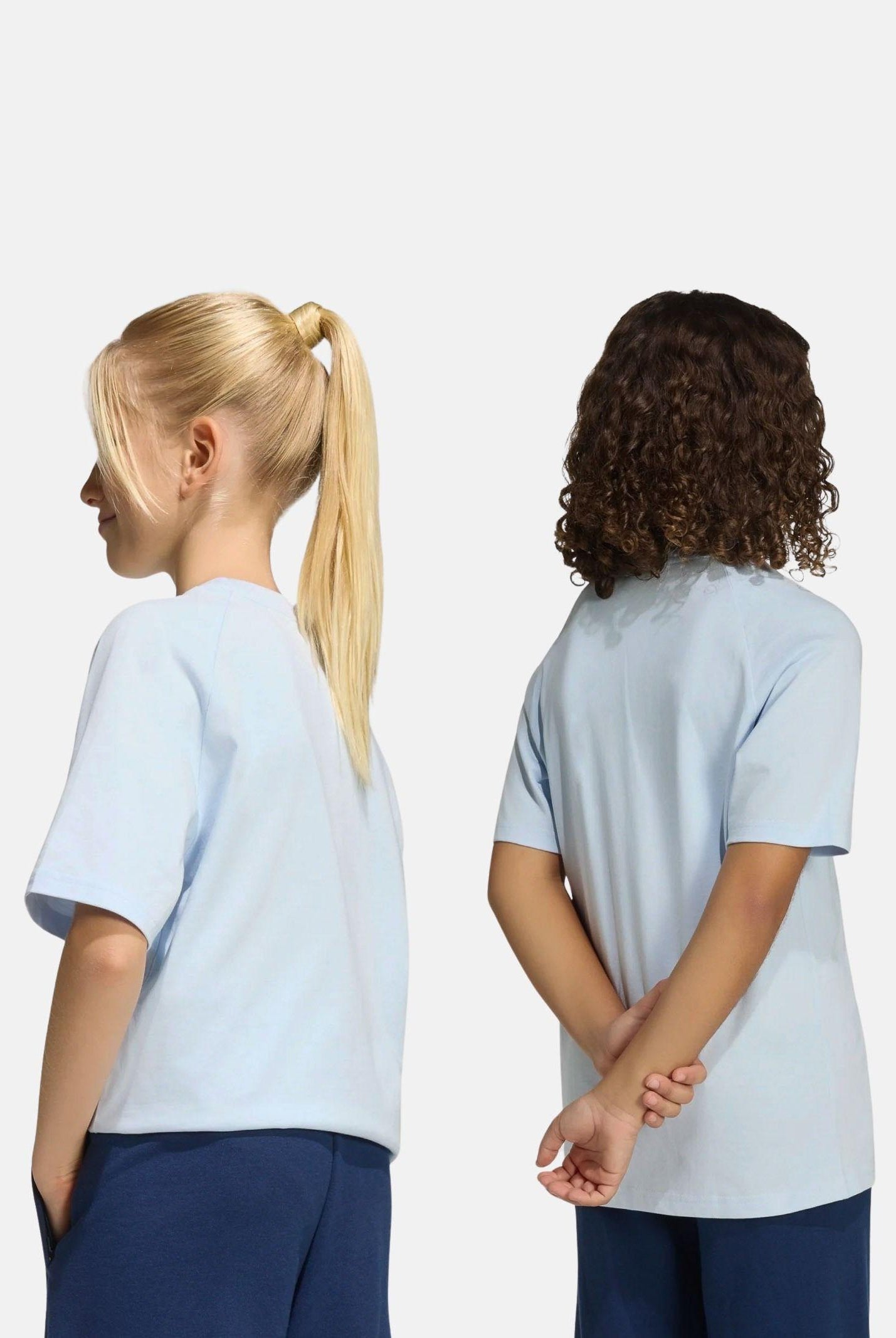 ADIDAS ORIGINALS T-shirt a manica corta Trefoil Loose celeste per bambino e bambina KE2870 . ADIDAS ORIGINALS