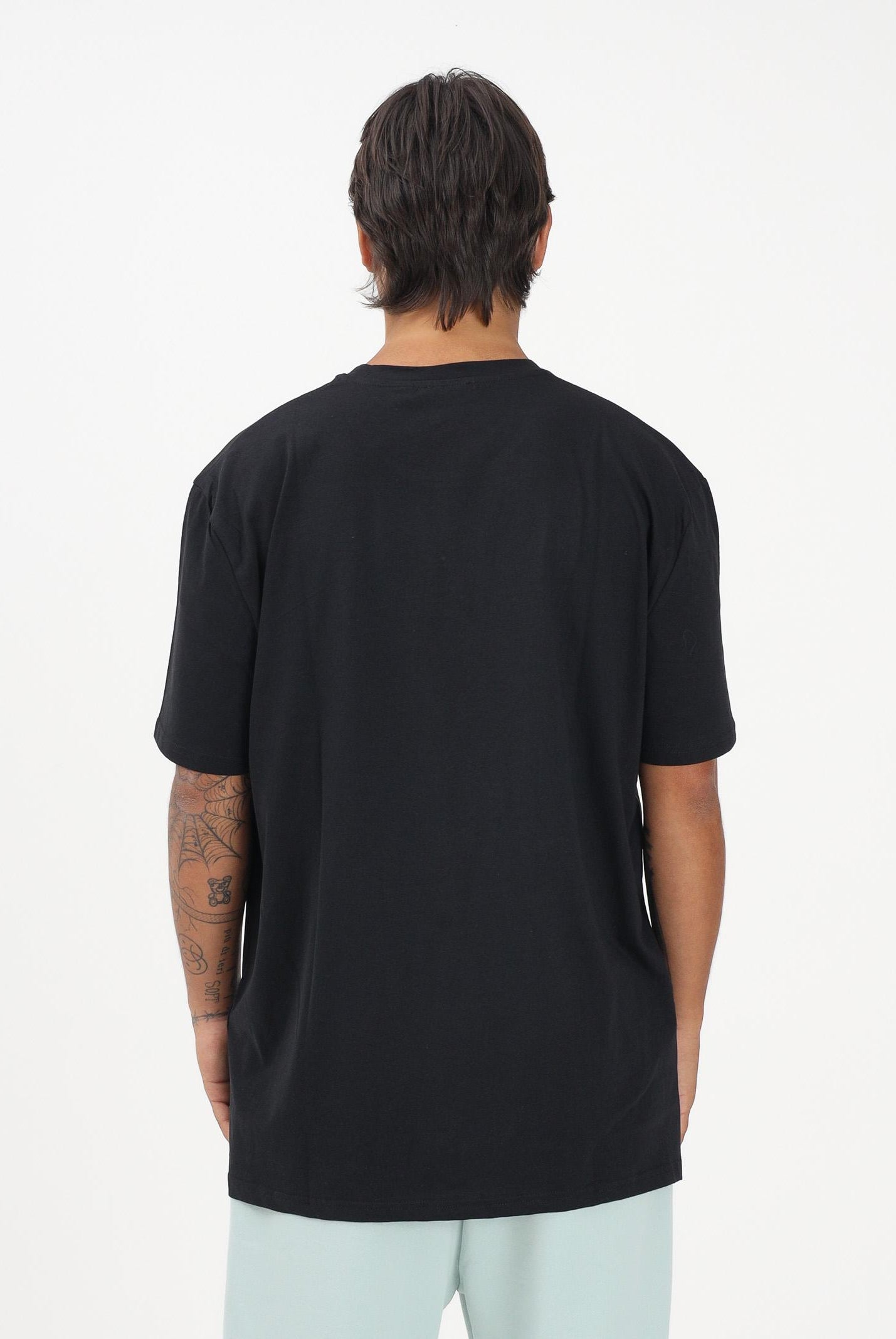 GCDS T-shirt a manica corta nera per uomo e donna con stampa logo C1MEQC041J104 999G GCDS