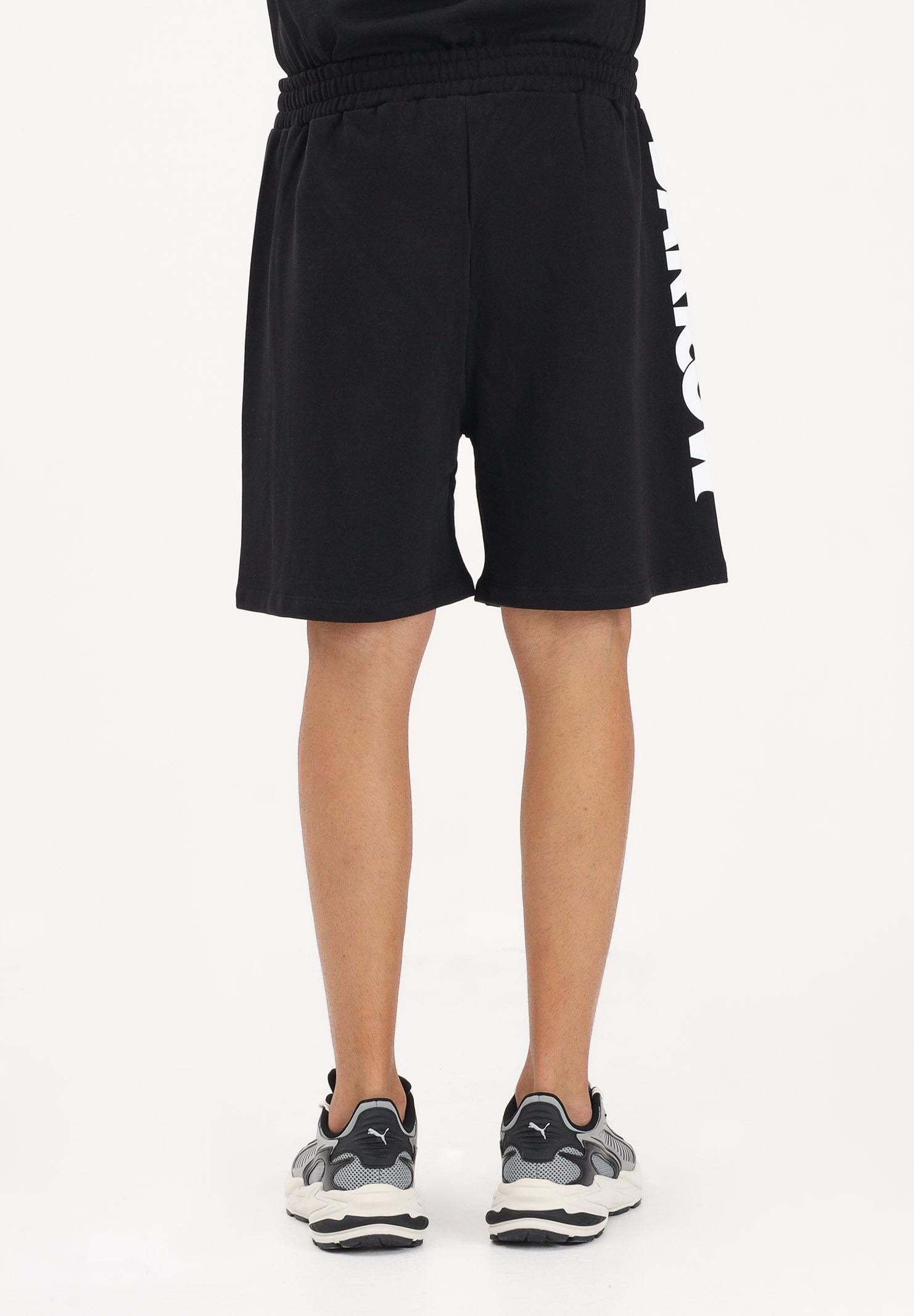 BARROW Shorts sportivo nero per uomo e donna con stampa logo S6BWUABE004 11006 BARROW