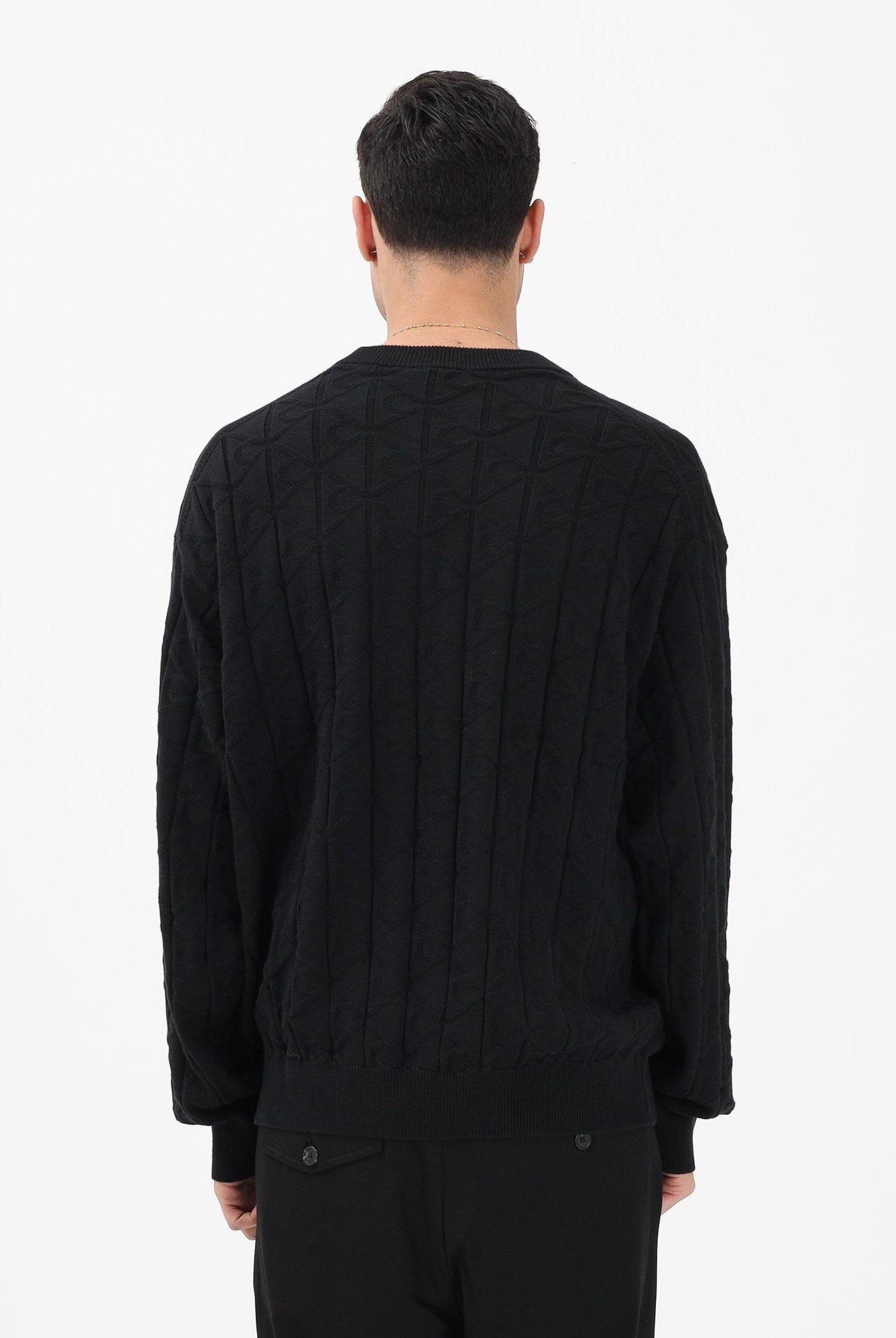 CALVIN KLEIN JEANS Maglioncino girocollo nero da uomo con logo LV04RE301GUB1 . CALVIN KLEIN JEANS