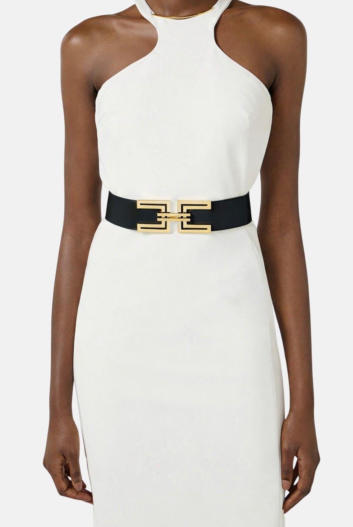 ELISABETTA FRANCHI Cintura nera da donna con placca logo CT21S62E2 110 ELISABETTA FRANCHI