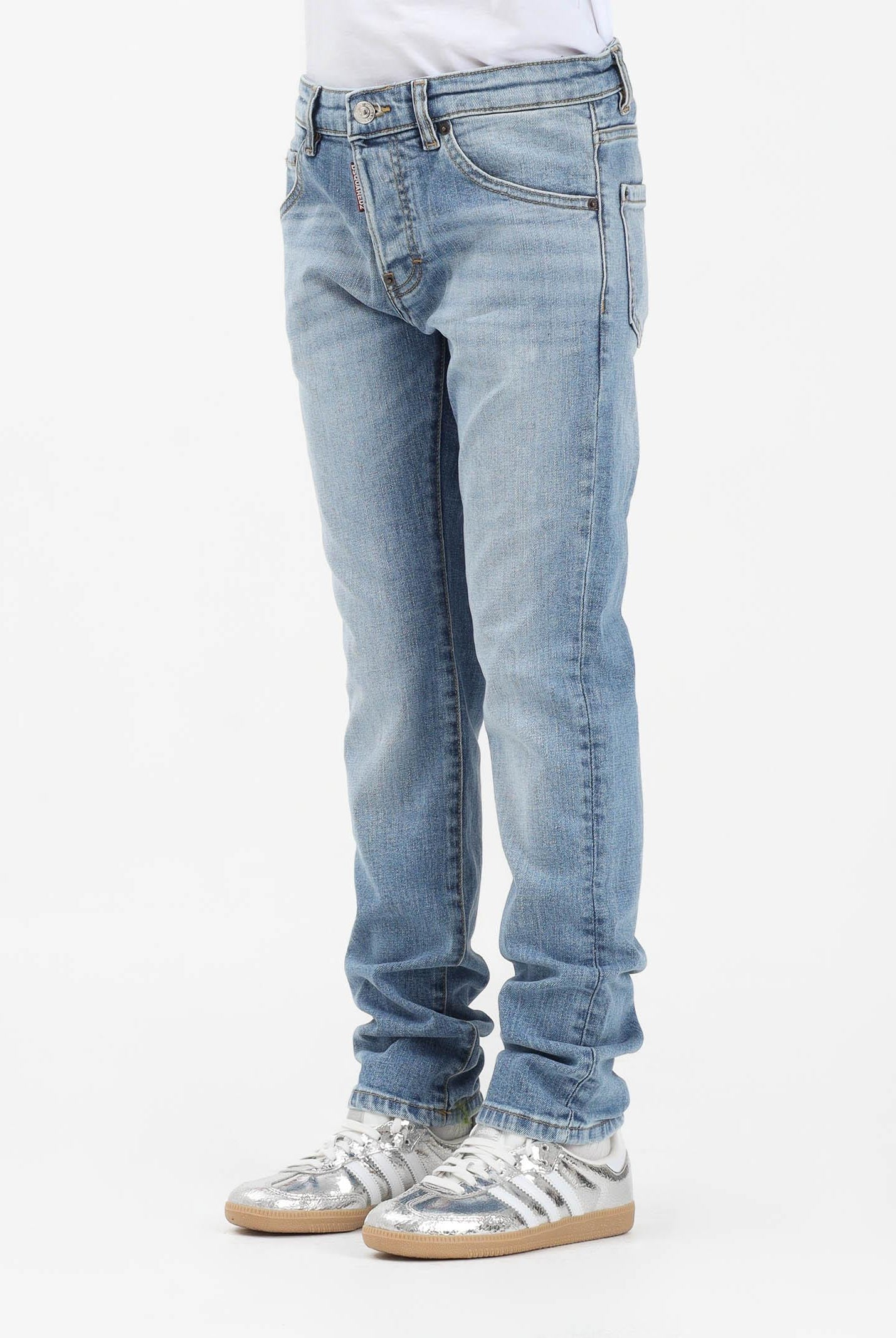 DSQUARED2 Jeans slim con lavaggio azzurro chiaro per donna, ragazzi e bambini DQ3281D0AF3 DQ01 DSQUARED2