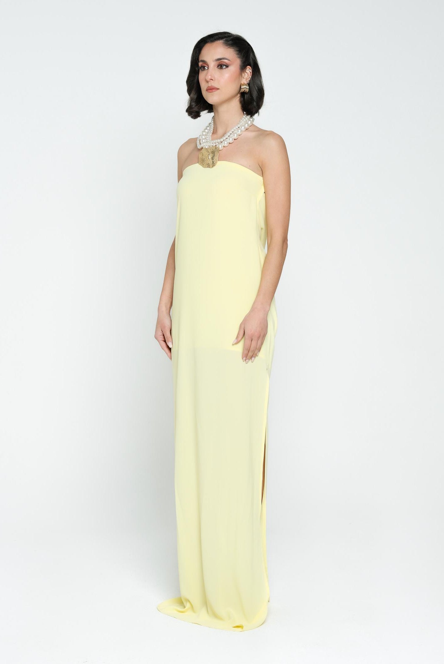 SANTAS Abito lungo CRUMBLE giallo da donna PV2503 GIALLO SANTAS