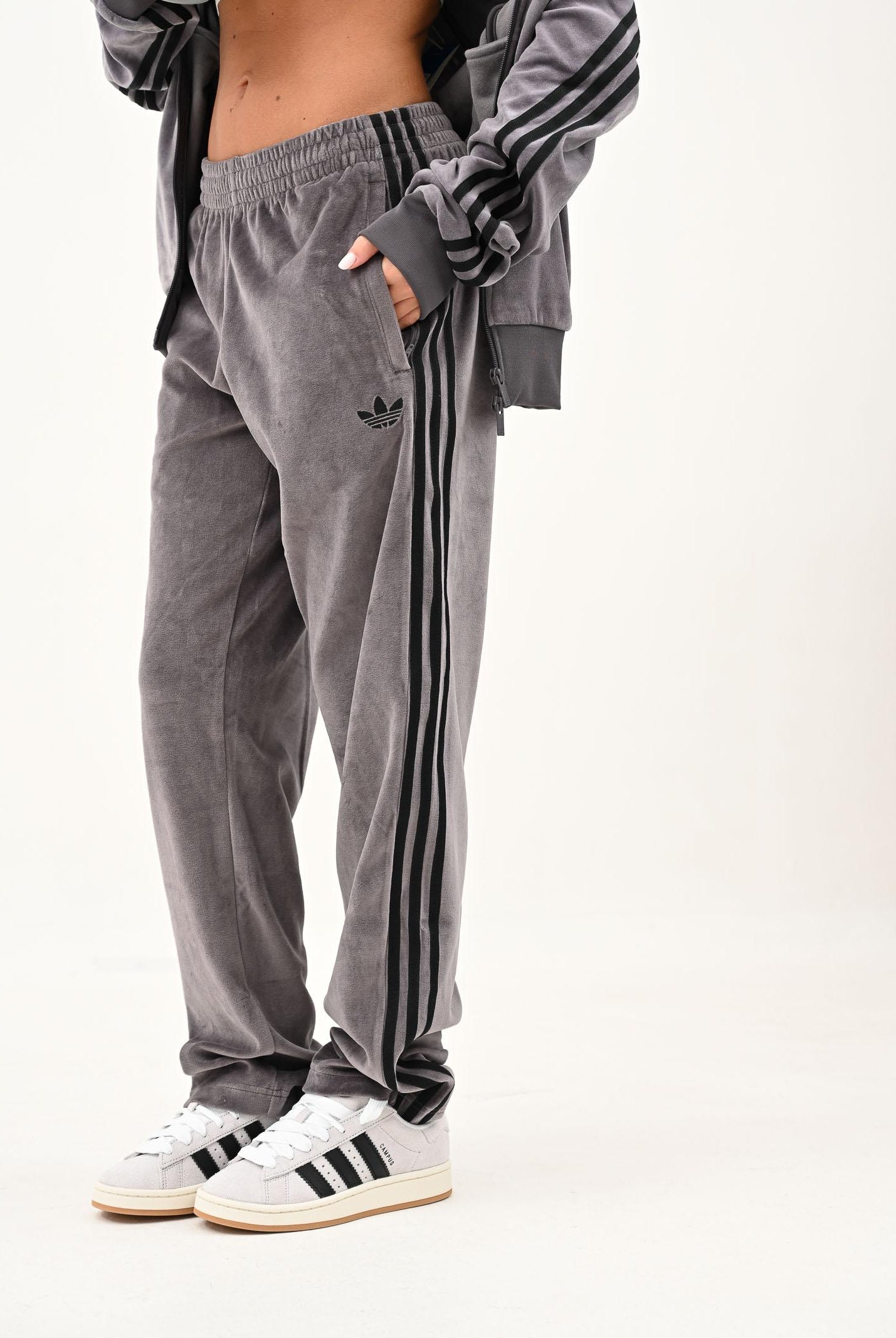 ADIDAS ORIGINALS Pantalone sportivo in velluto SST Adicolor grigio da uomo JX1557 ADIDAS ORIGINALS