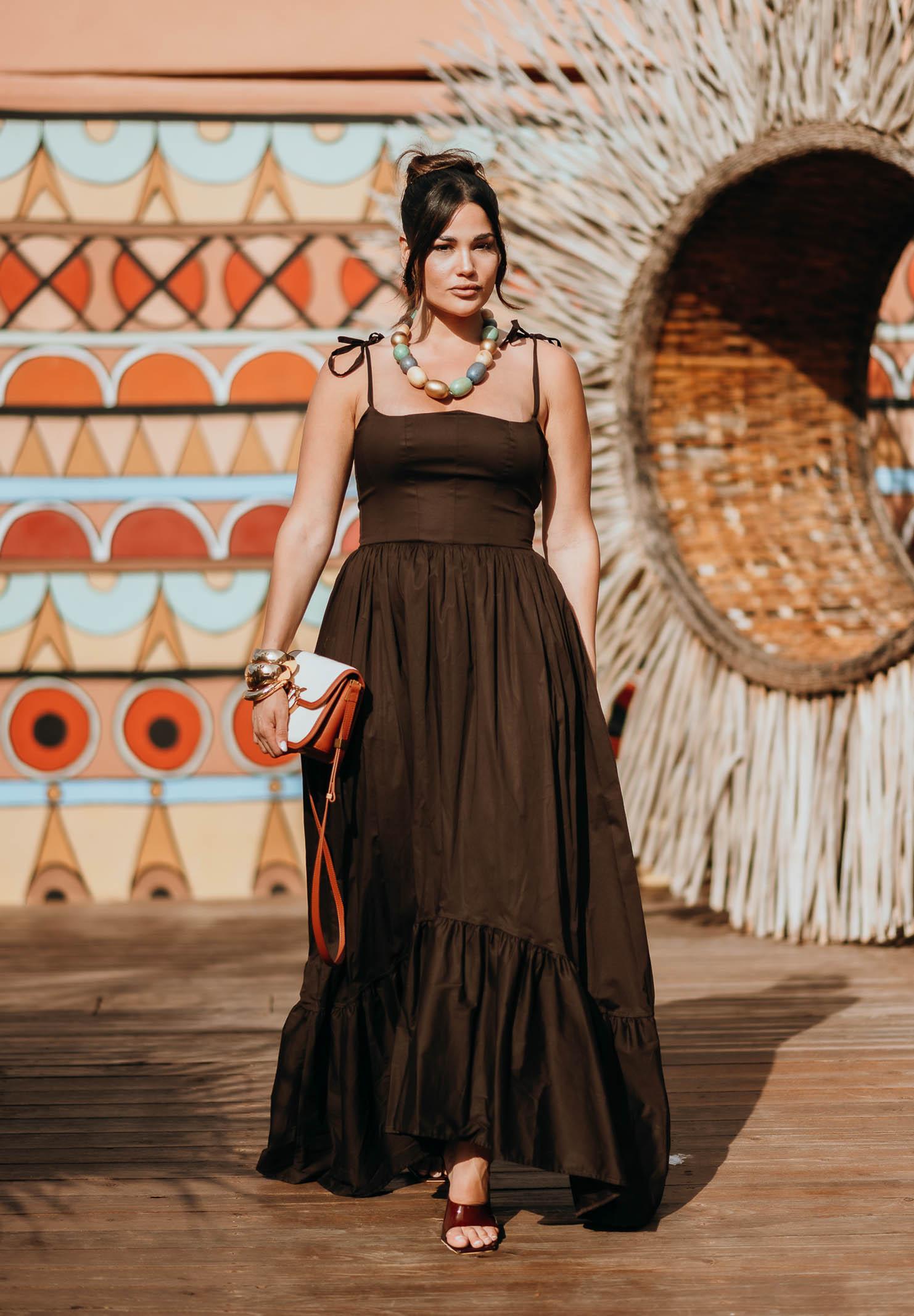 SANTAS Abito lungo DELIZIA marrone da donna PV2505 MARRONE SANTAS