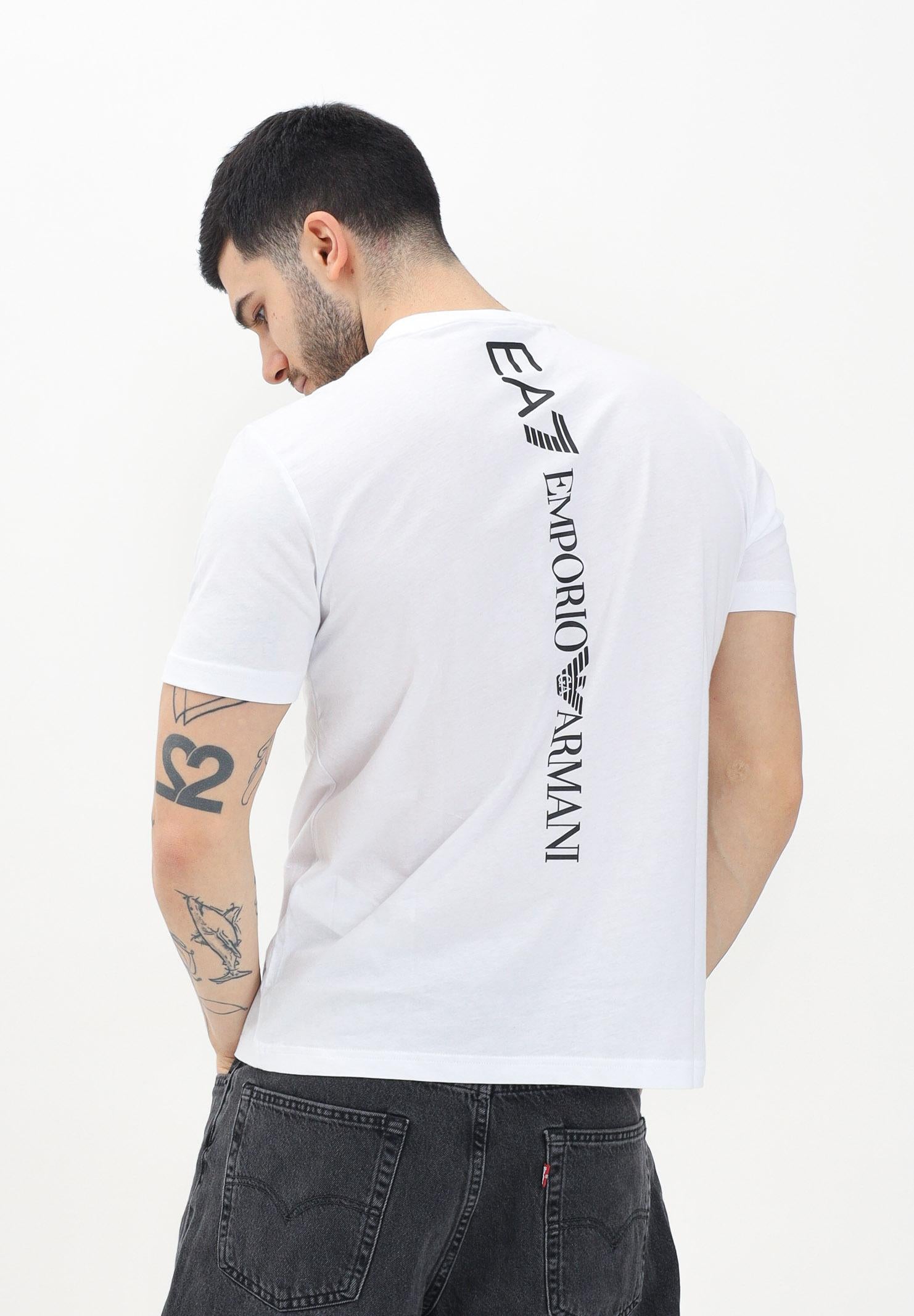 EA7 T-shirt a manica corta bianca da uomo con stampa logo 7M000567AF10375 M0003 EA7
