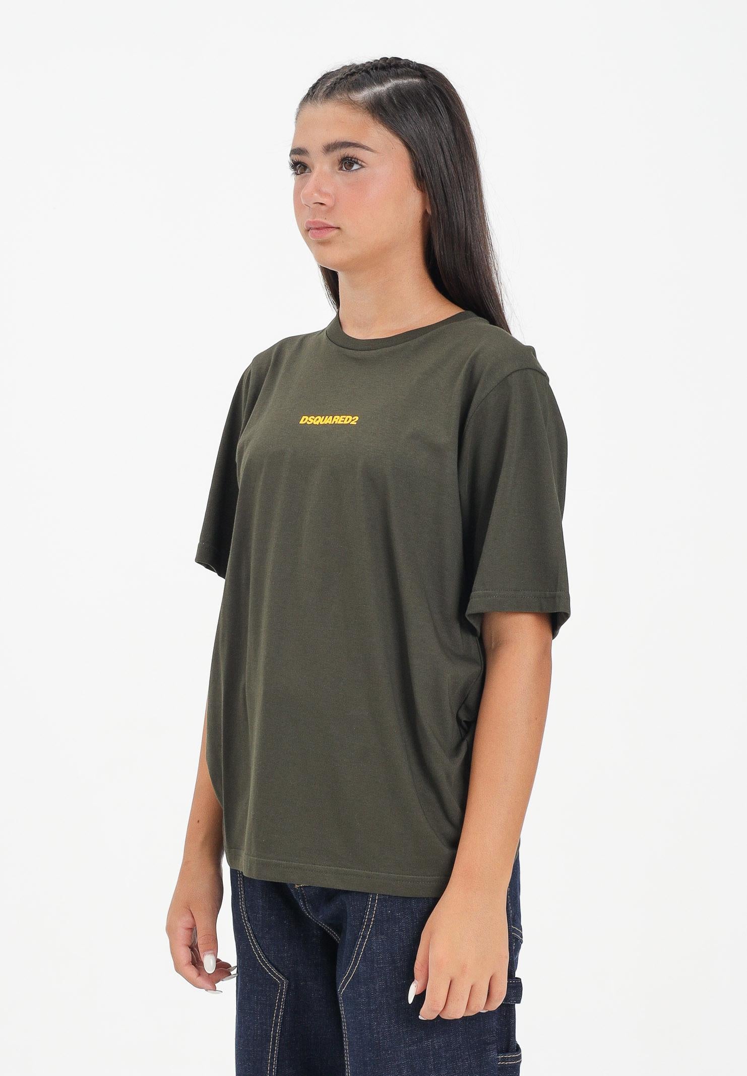 DSQUARED2 T-shirt a manica corta verde per donna, ragazzi e bambini con logo DSQUARED2 DQ2823D004G DQ518 DSQUARED2