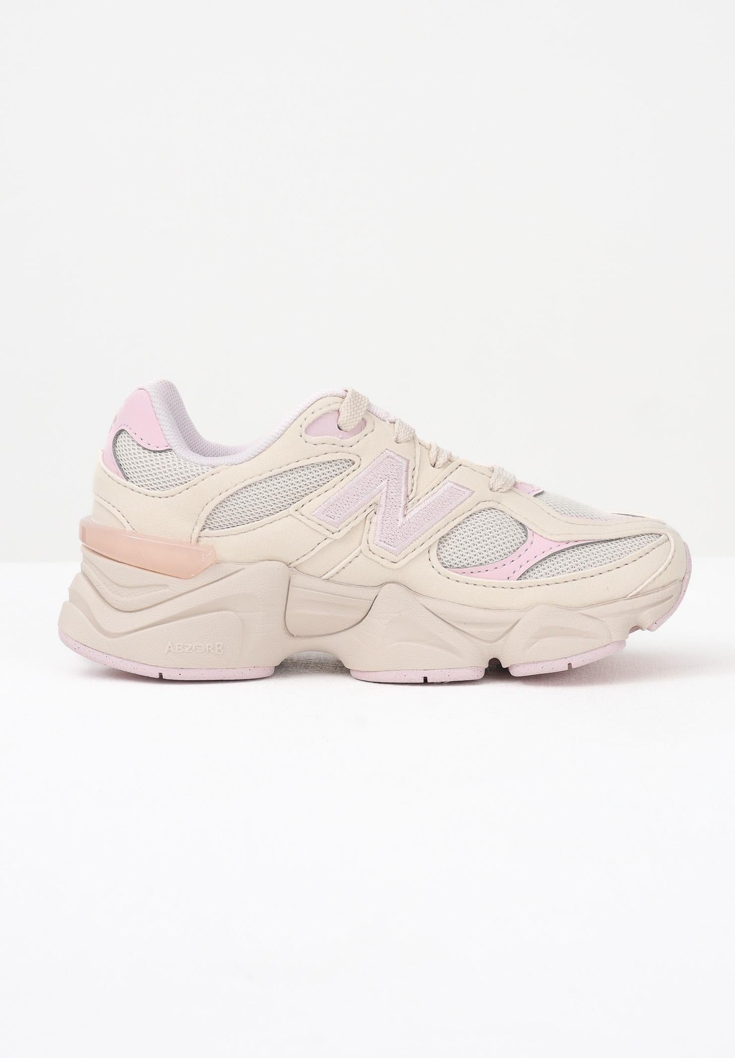 NEW BALANCE Sneakers 9060 Lace panna e rosa da bambina PC9060JP . NEW BALANCE