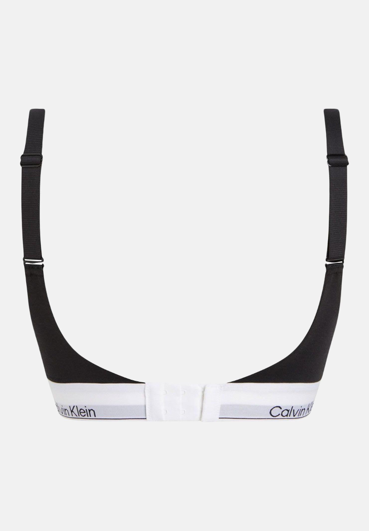 CALVIN KLEIN Bralette nera da donna con banda logata 000QF7900E UB1 CALVIN KLEIN