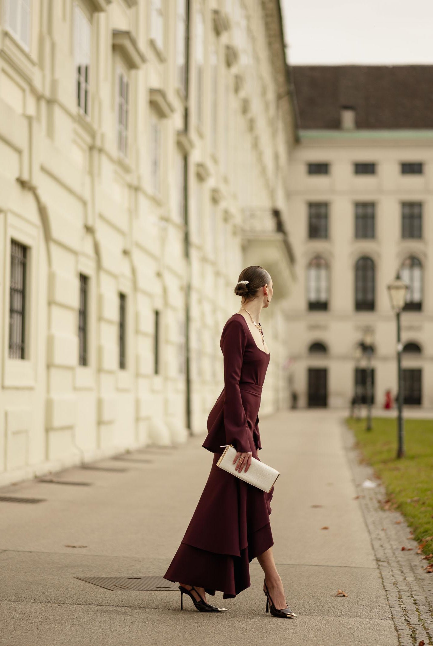 SANTAS Gonna lunga ÉLAN bordeaux da donna PV2606 PR SANTAS