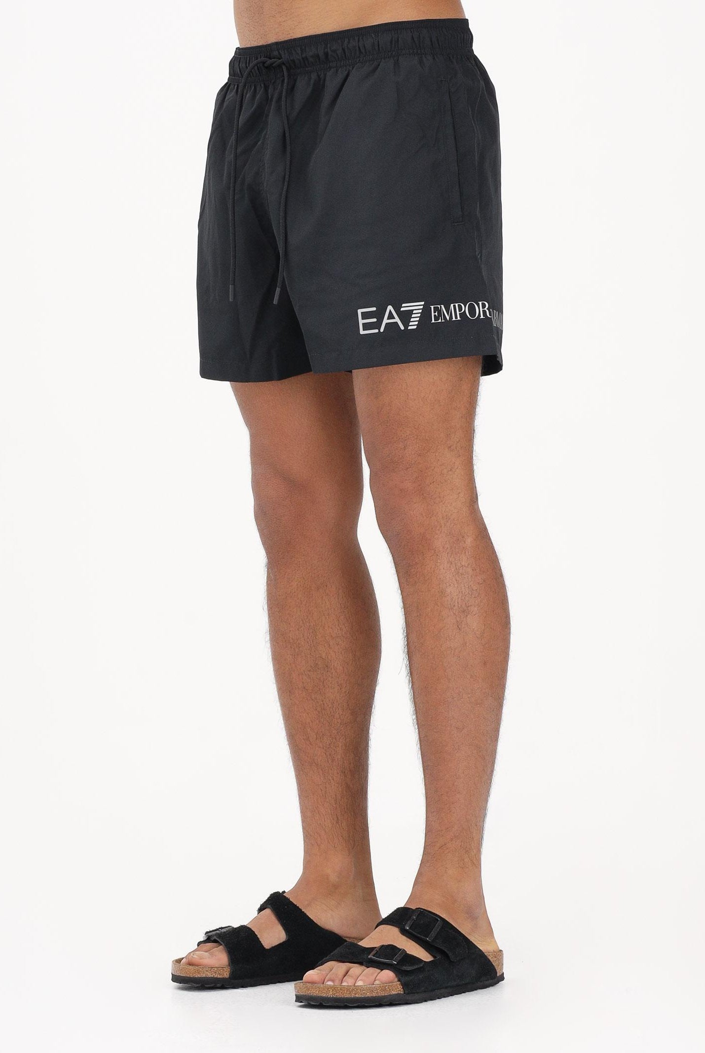 EA7 Shorts mare nero da uomo con stampa logo 7M002000AF13049 MC026 EA7