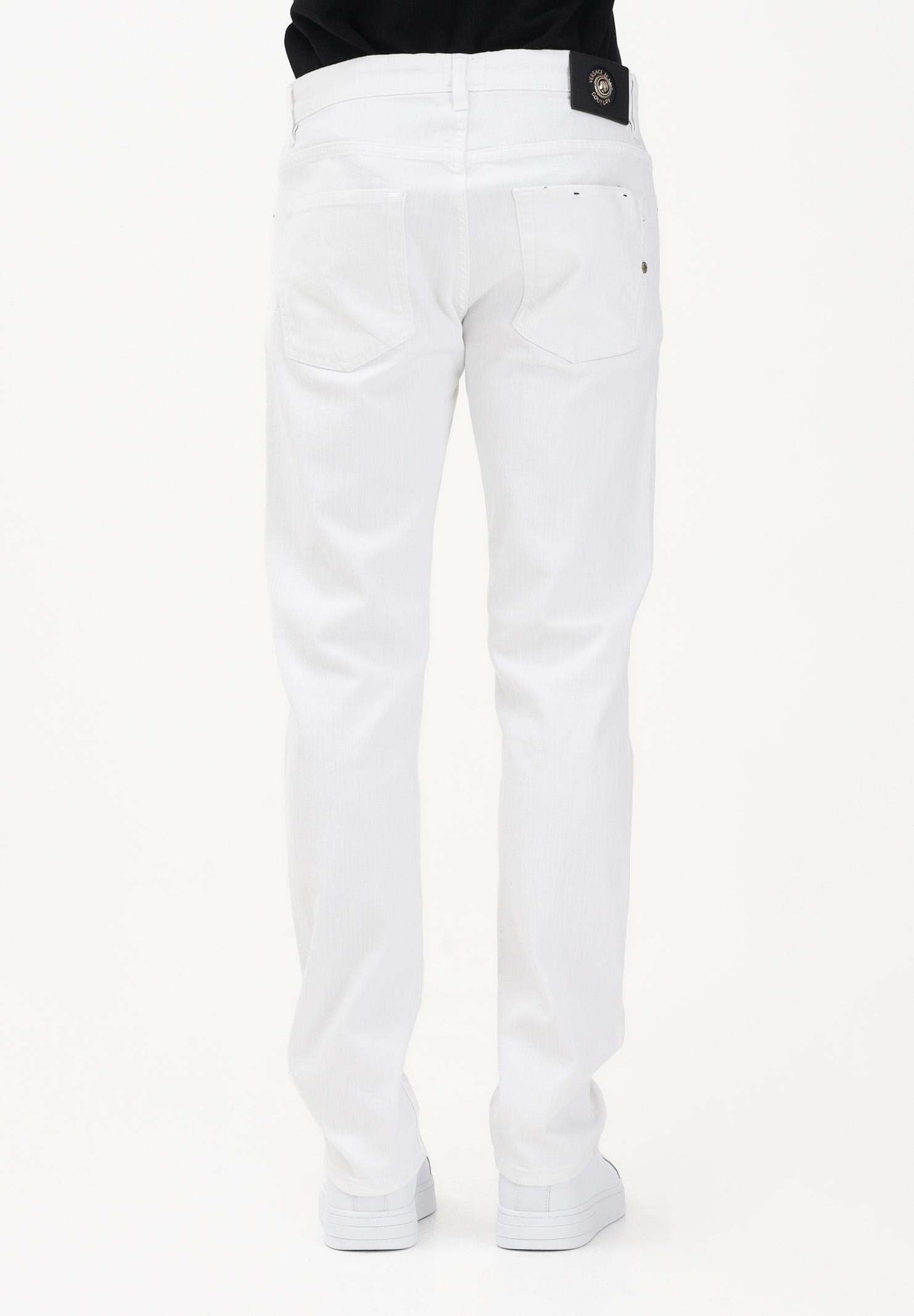VERSACE JEANS COUTURE Jeans in denim bianco da uomo 80GAB5S0CEWCA 003 VERSACE JEANS COUTURE