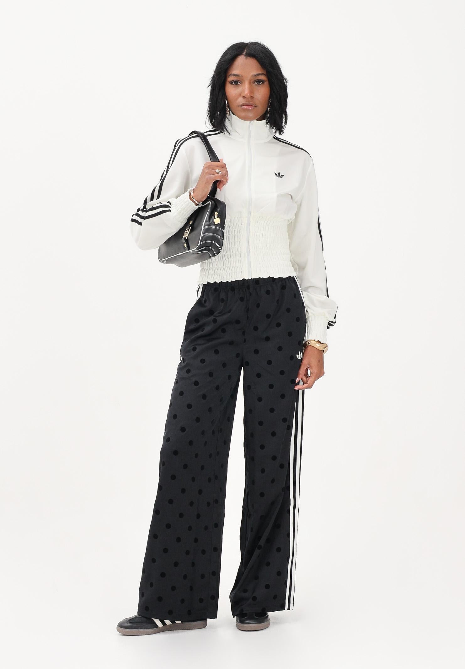 ADIDAS ORIGINALS Pantalone sportivo in raso nero da donna con pois KV1169 . ADIDAS ORIGINALS