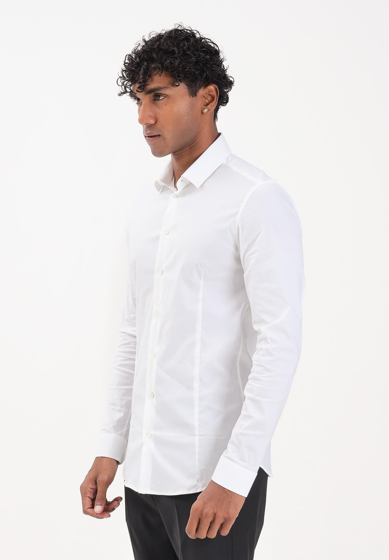 PATRIZIA PEPE Camicia a maniche lunghe bianca da uomo 5C0055A01 W103 PATRIZIA PEPE