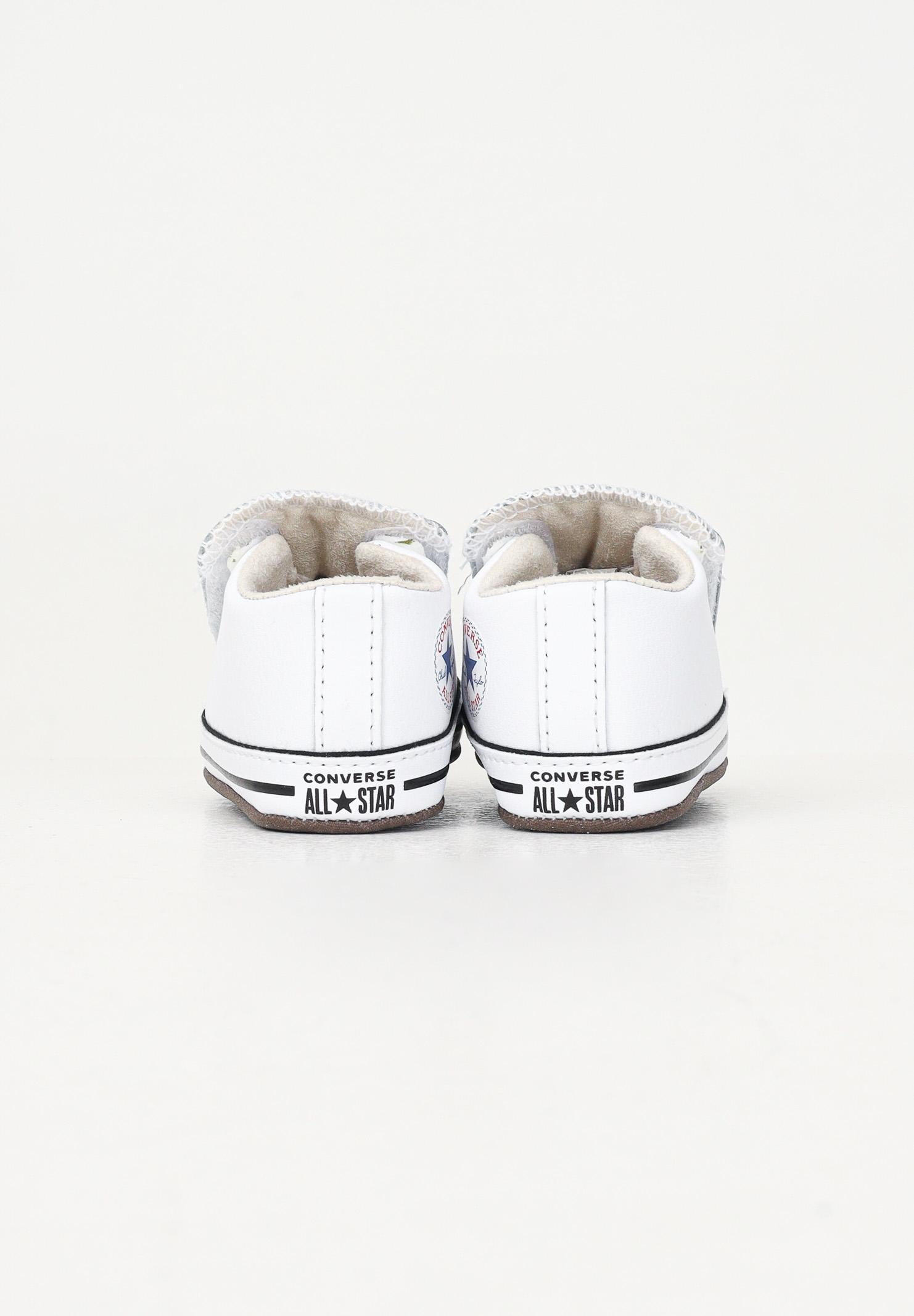 Scarpe da culla Chuck Taylor All Star Cribster bianche da neonato A02157C . CONVERSE