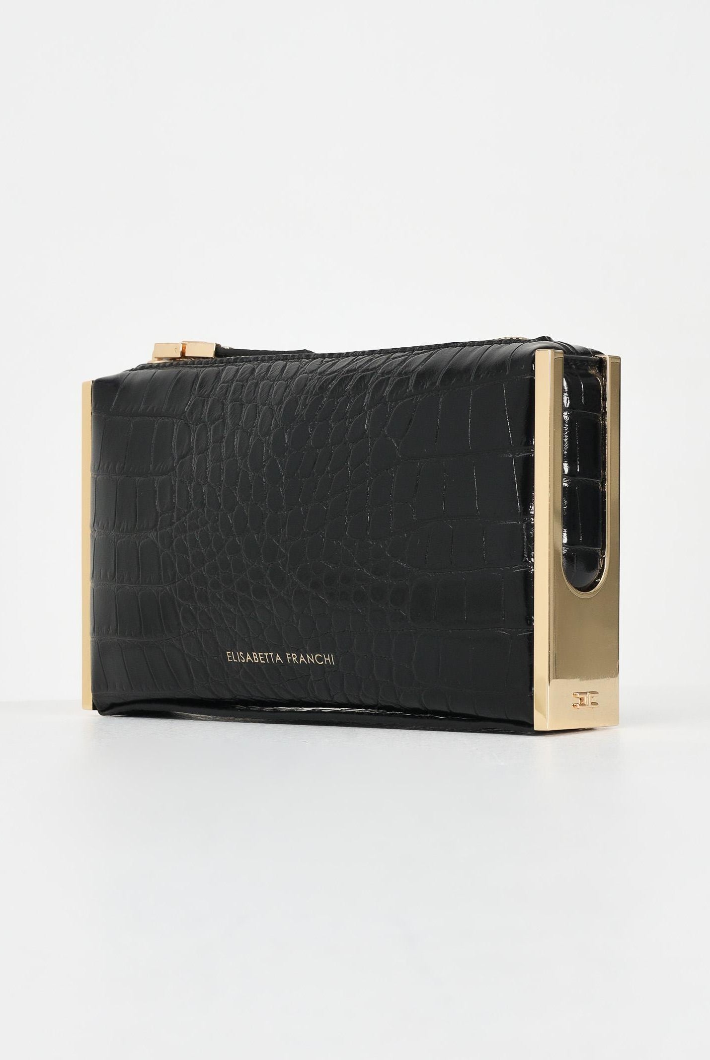 ELISABETTA FRANCHI Pochette nera da donna con stampa cocco BS51A56E2 110 ELISABETTA FRANCHI