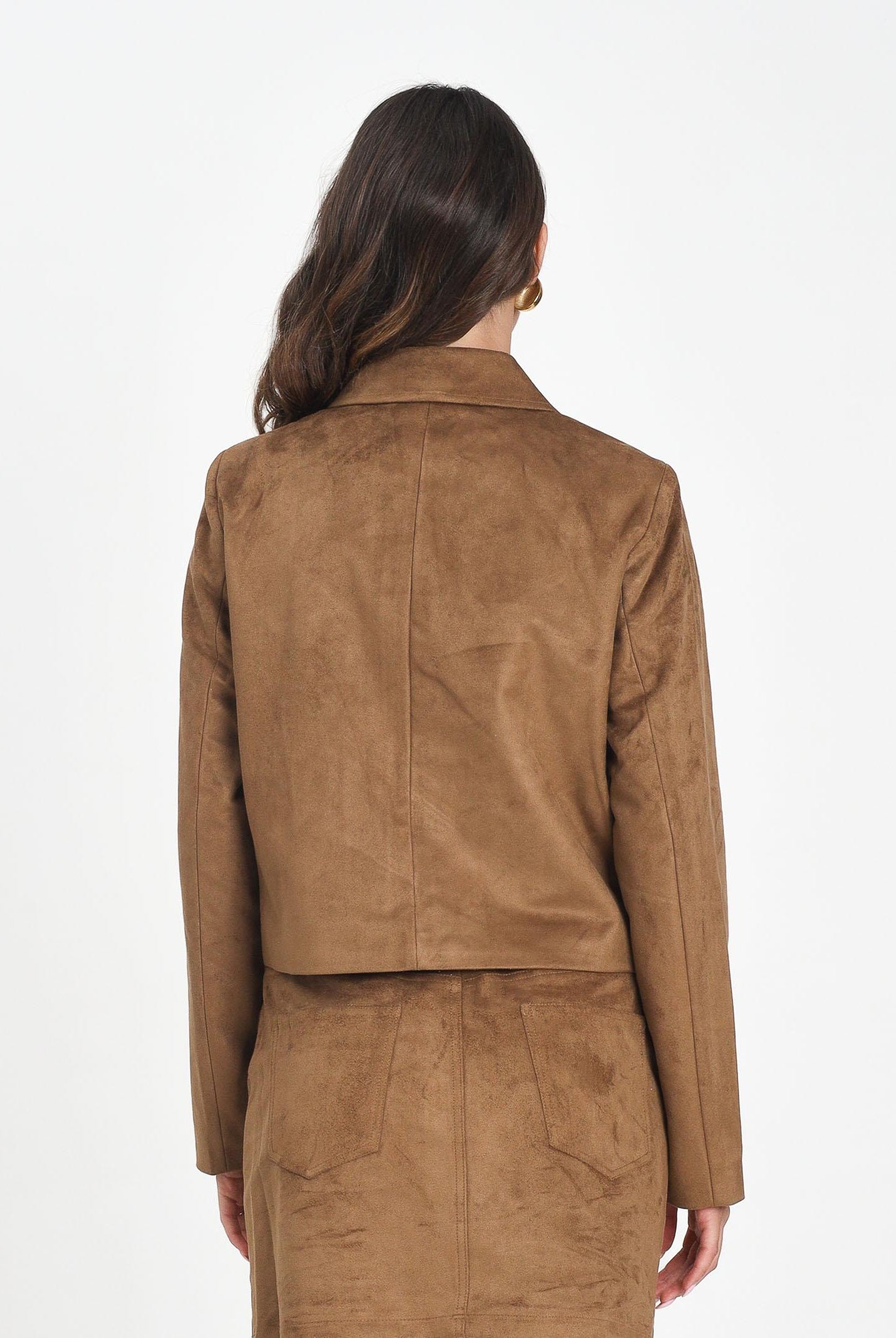 ONLY Giacca in tessuto effetto scamosciato color cammello da donna 15353152 Cognac ONLY