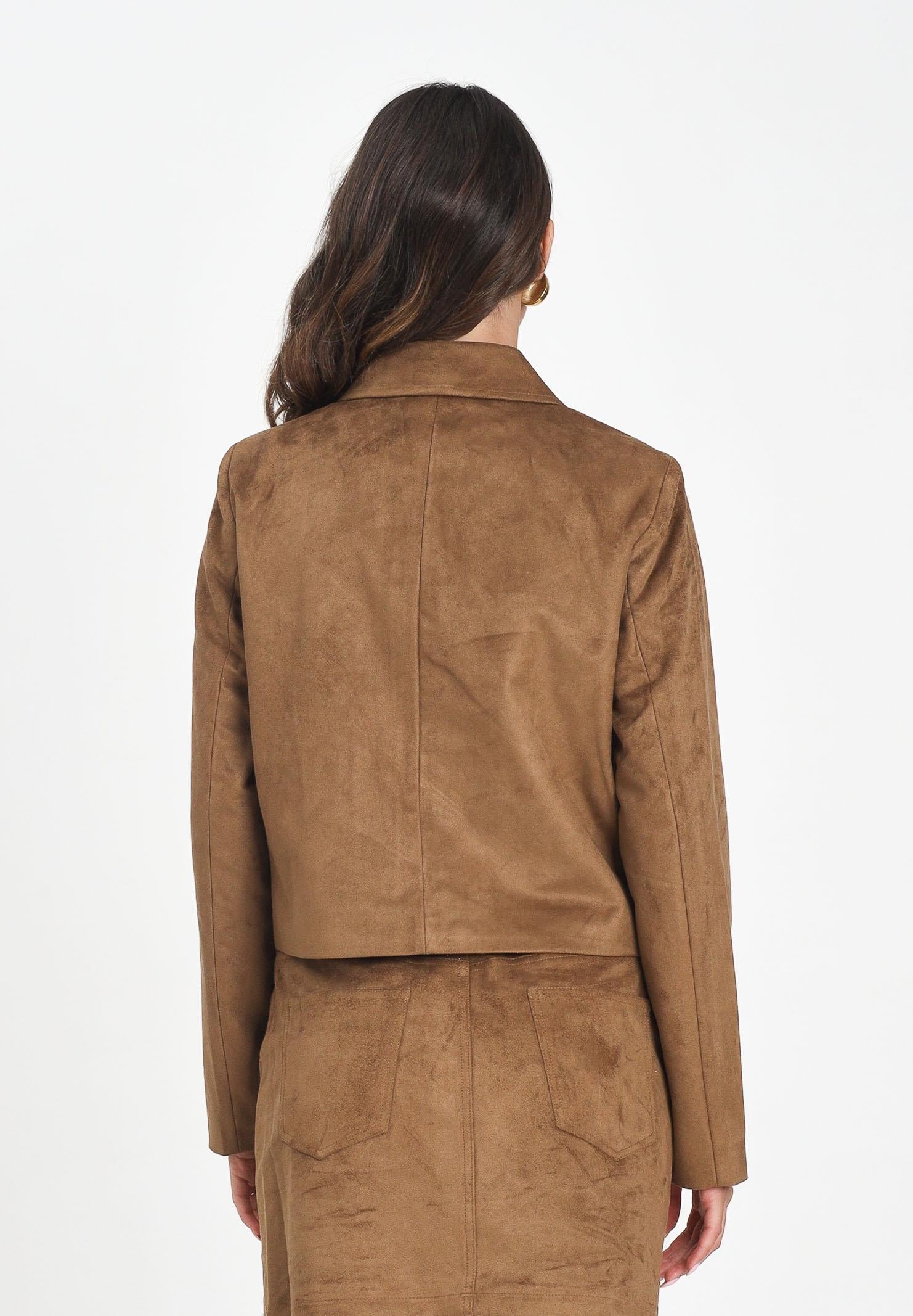 ONLY Giacca in tessuto effetto scamosciato color cammello da donna 15353152 Cognac ONLY