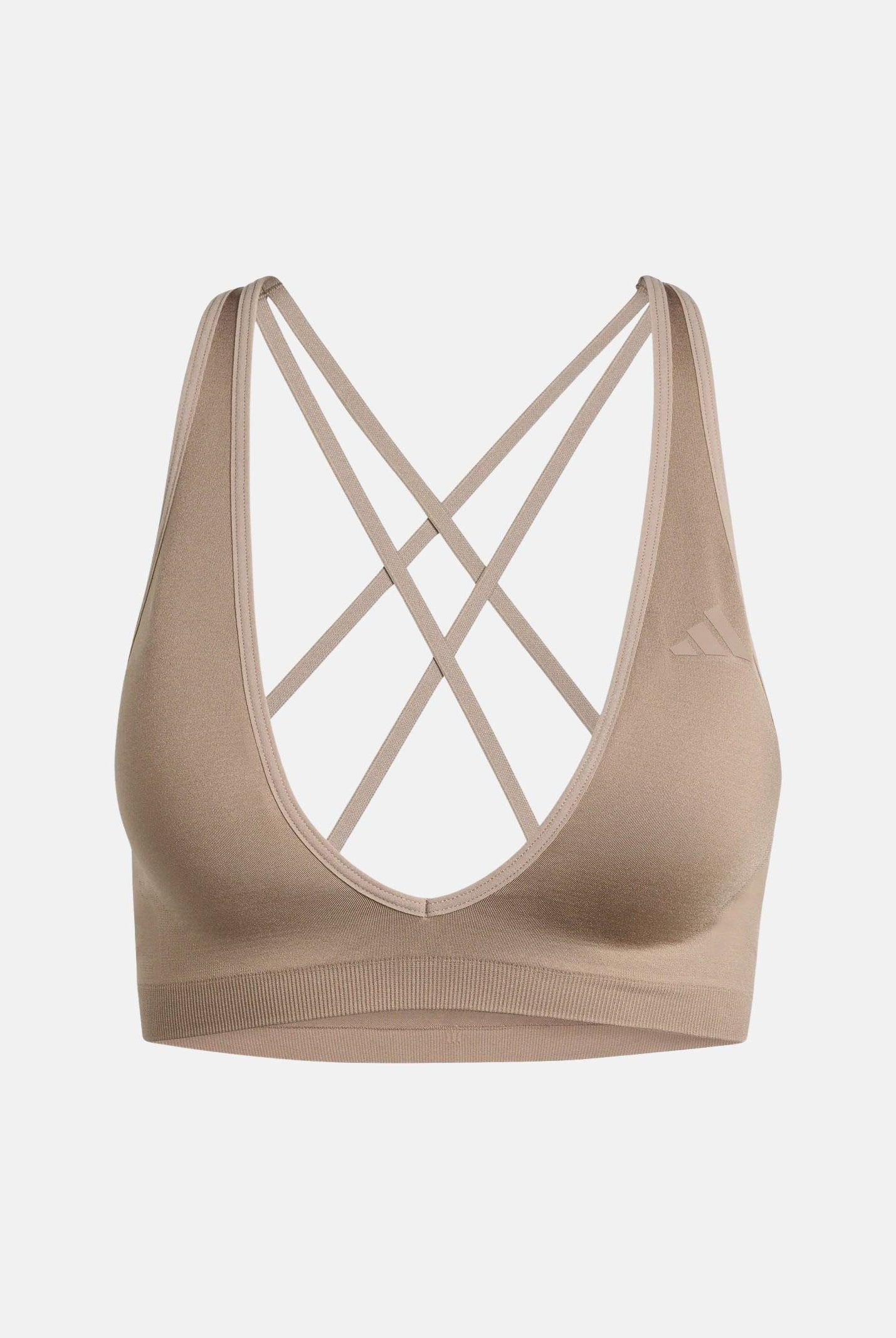 ADIDAS PERFORMANCE Top sportivo Workout Essentials Knit Light Support beige da donna KG1972 . ADIDAS ORIGINALS