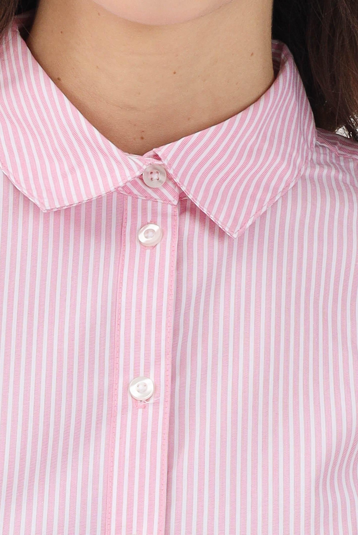 JDY Camicia a manica lunga da donna realizzata in tessuto rosa con sottile motivo a righe 15149877 SHPI JDY