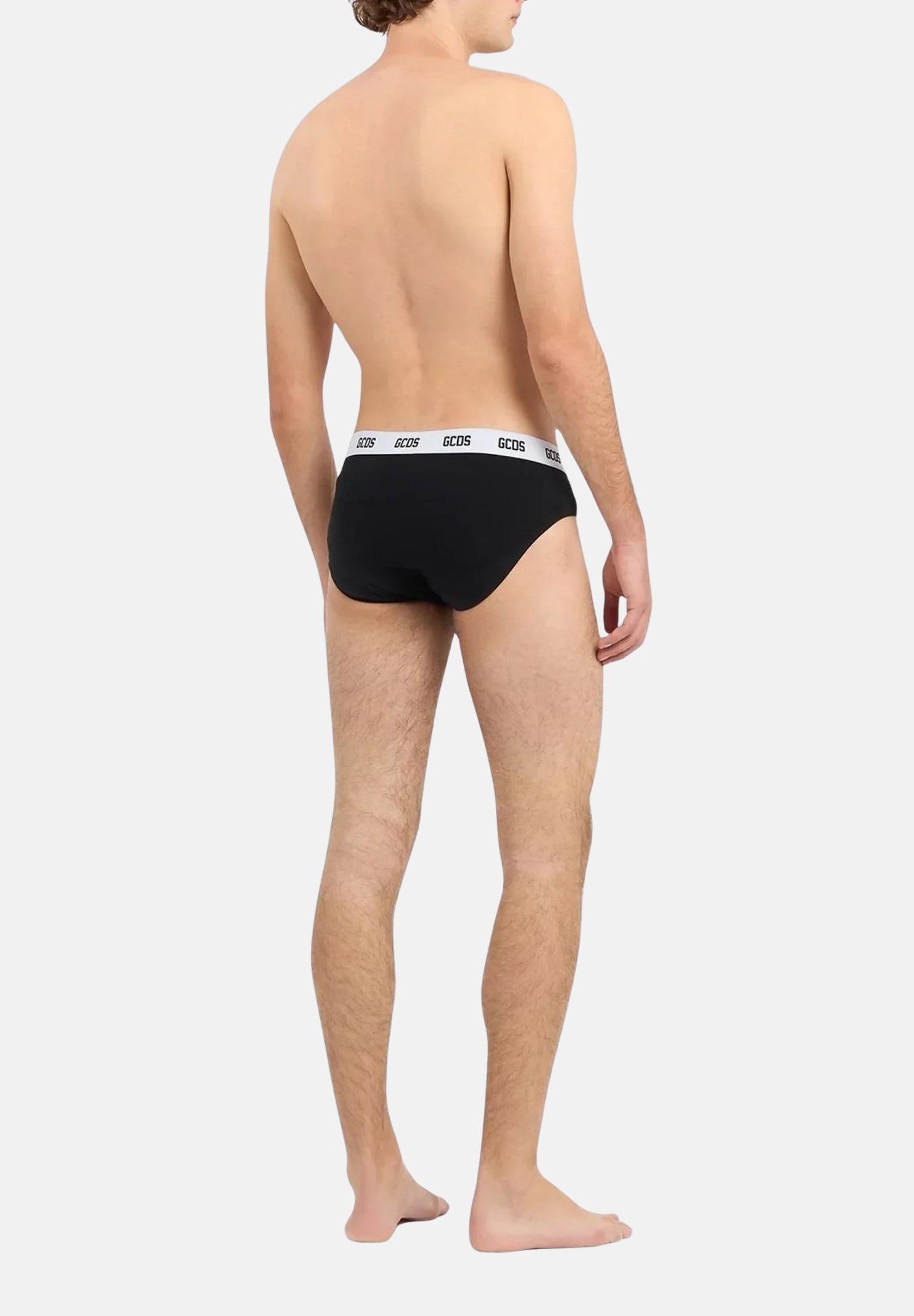 Slip (2 paia) neri da uomo con elastico logato A2EM3703UW1 99 GCDS