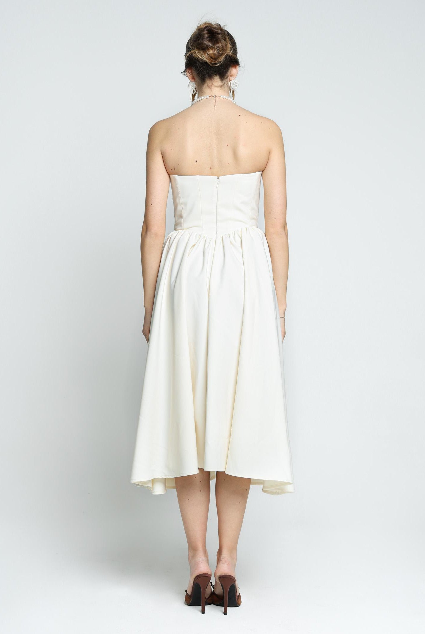 SANTAS Abito midi MARSHMALLOW panna da donna PV2509 BIANCO SANTAS