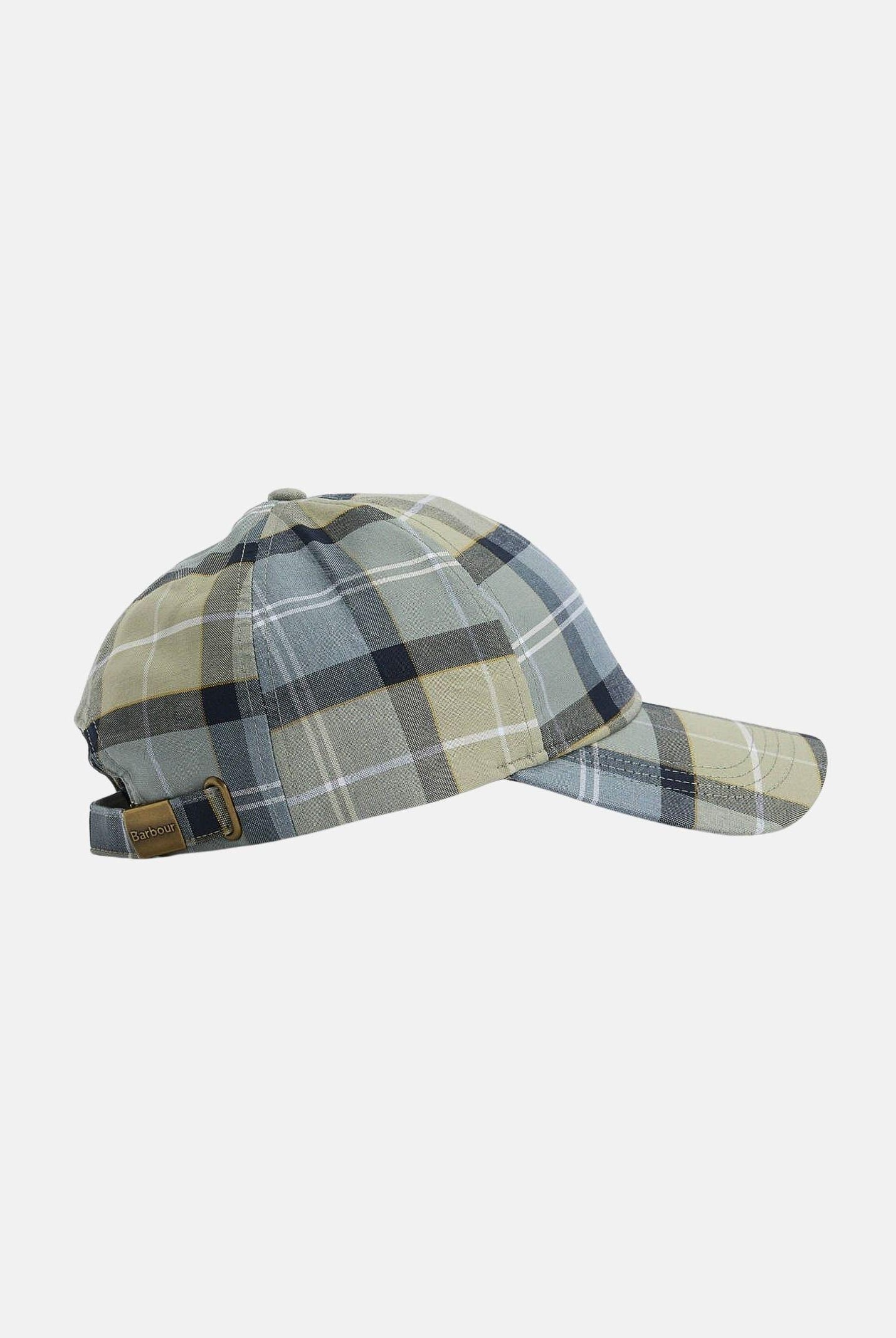 BARBOUR Cappello con visiera Tartan nei toni del verde e celeste per uomo e donna 261-MHA0617 TN37 BARBOUR