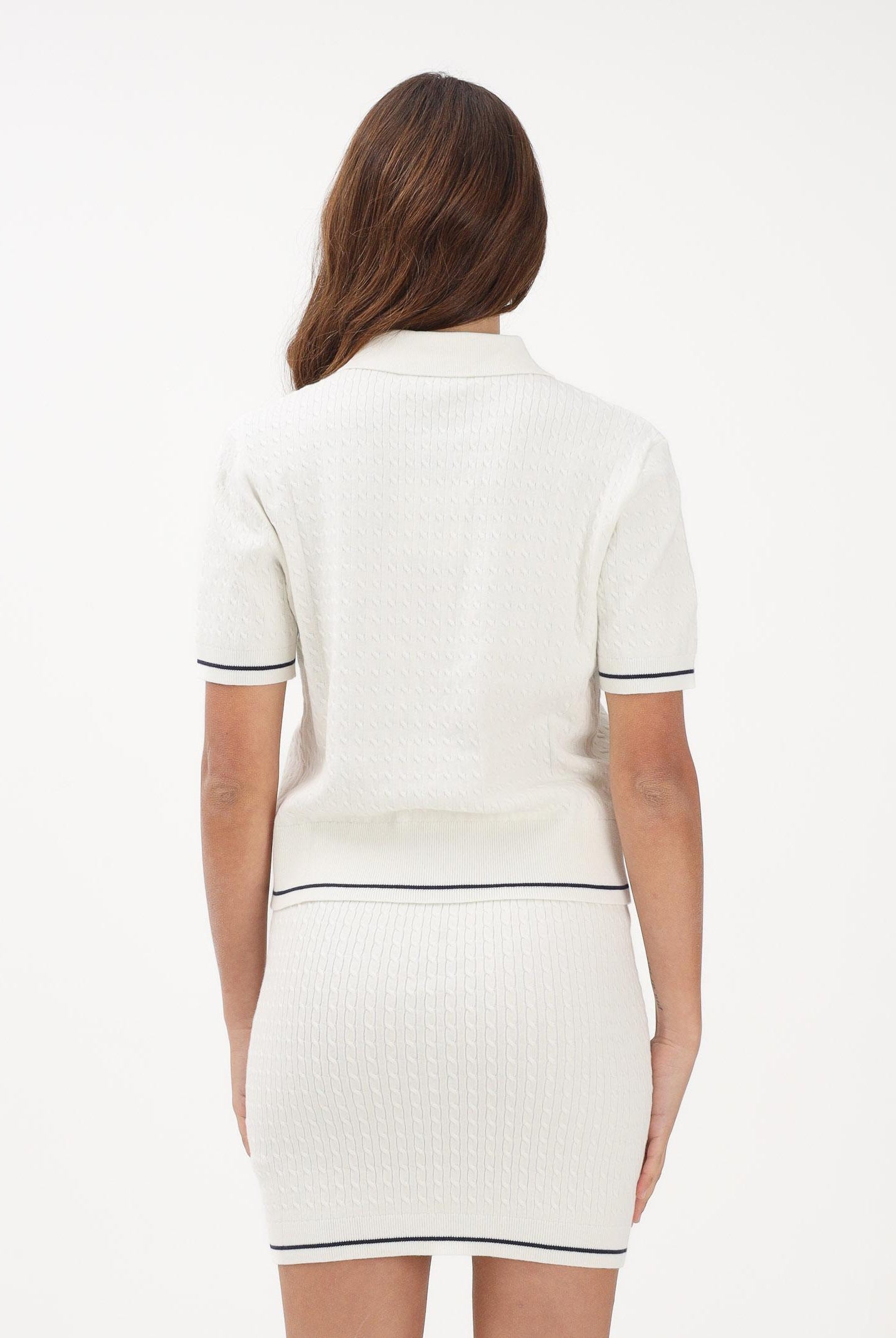 CALVIN KLEIN JEANS Polo bianca da donna in maglia lavorata LV047F320G YAS CALVIN KLEIN JEANS