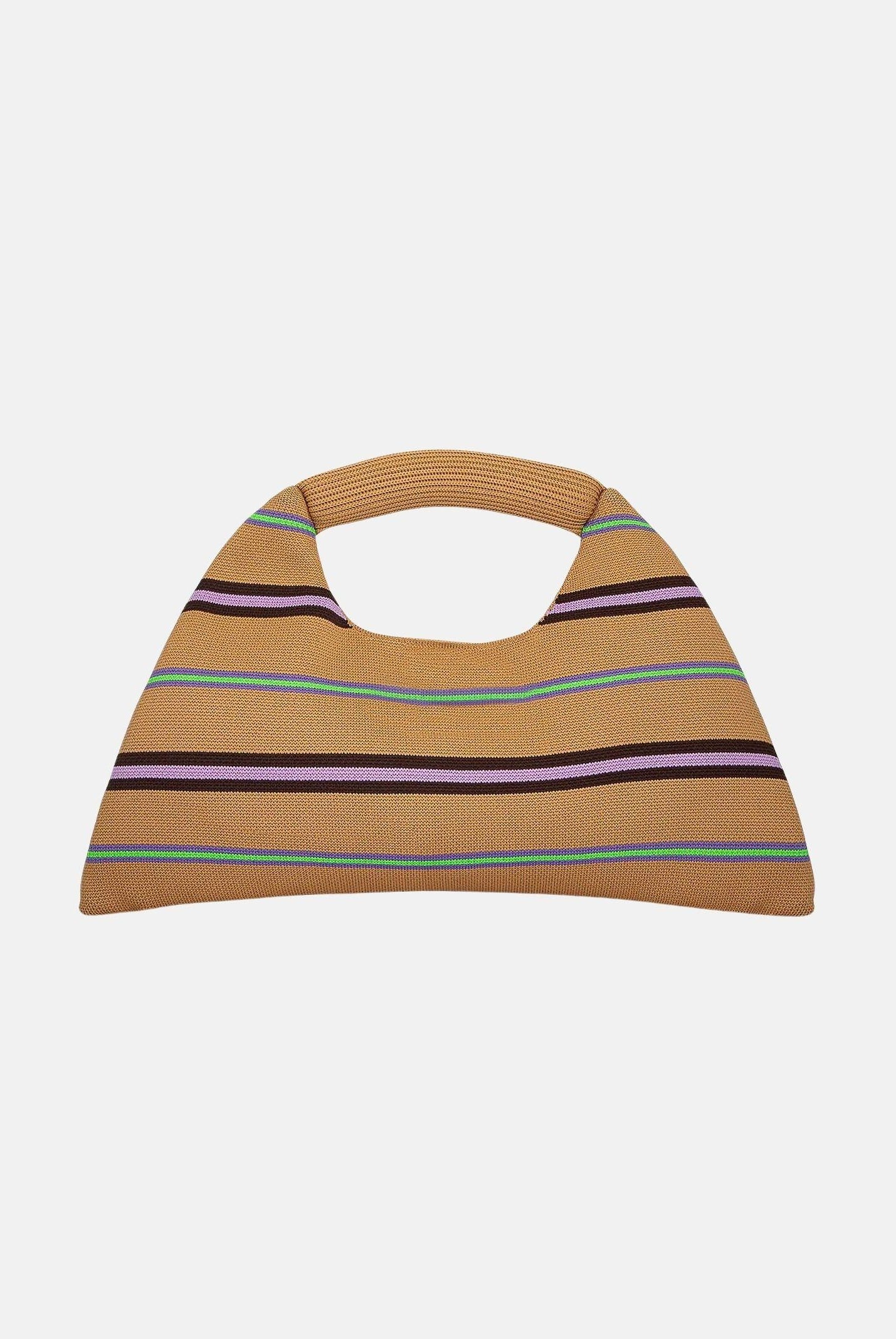 ME FUI Borsa a mano beige da donna con motivo a righe MA26-SW0110BG . ME FUI