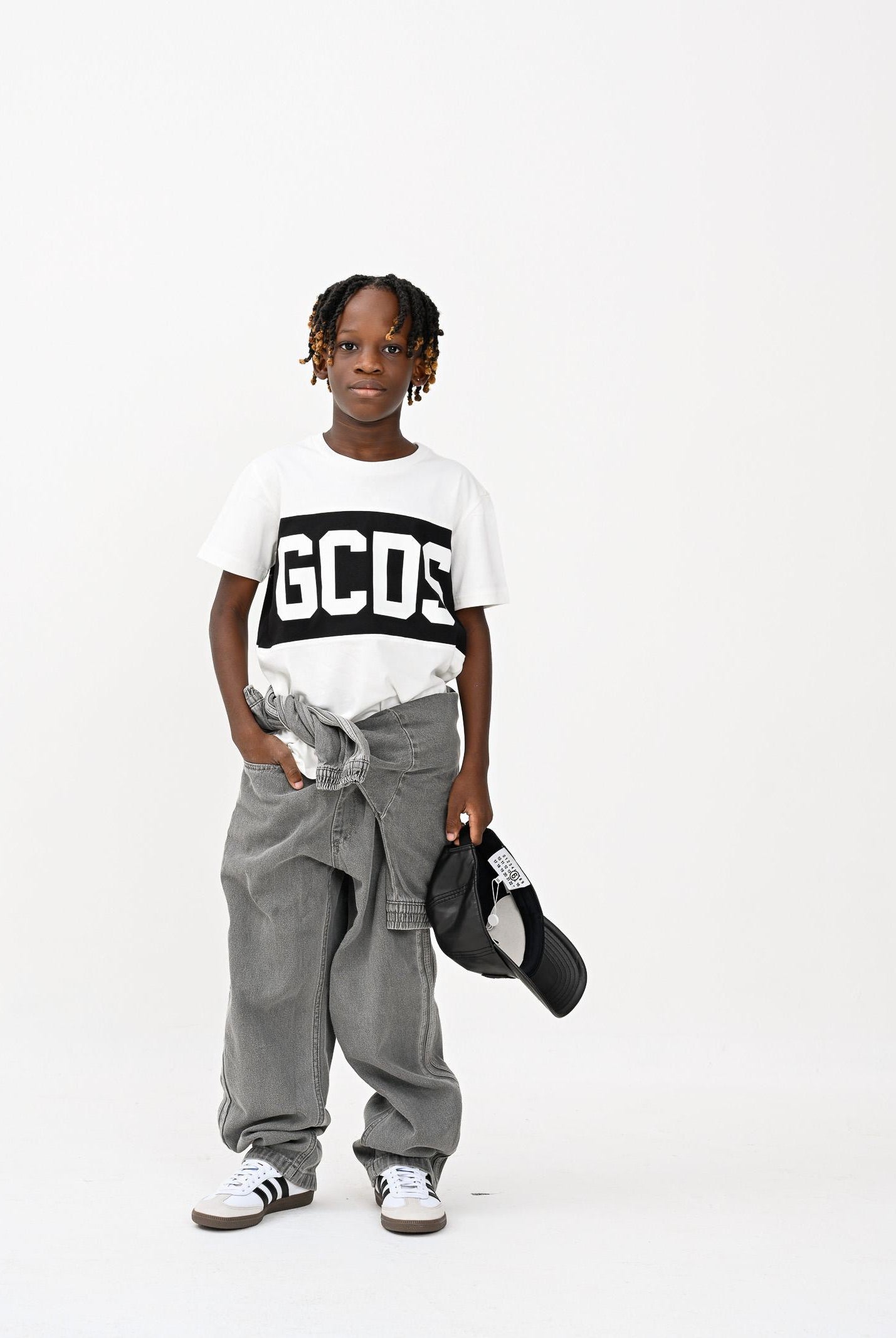 GCDS T-shirt a manica corta bianca per bambino e bambina con stampa logo GCDS B2KU2329JF1 15 GCDS