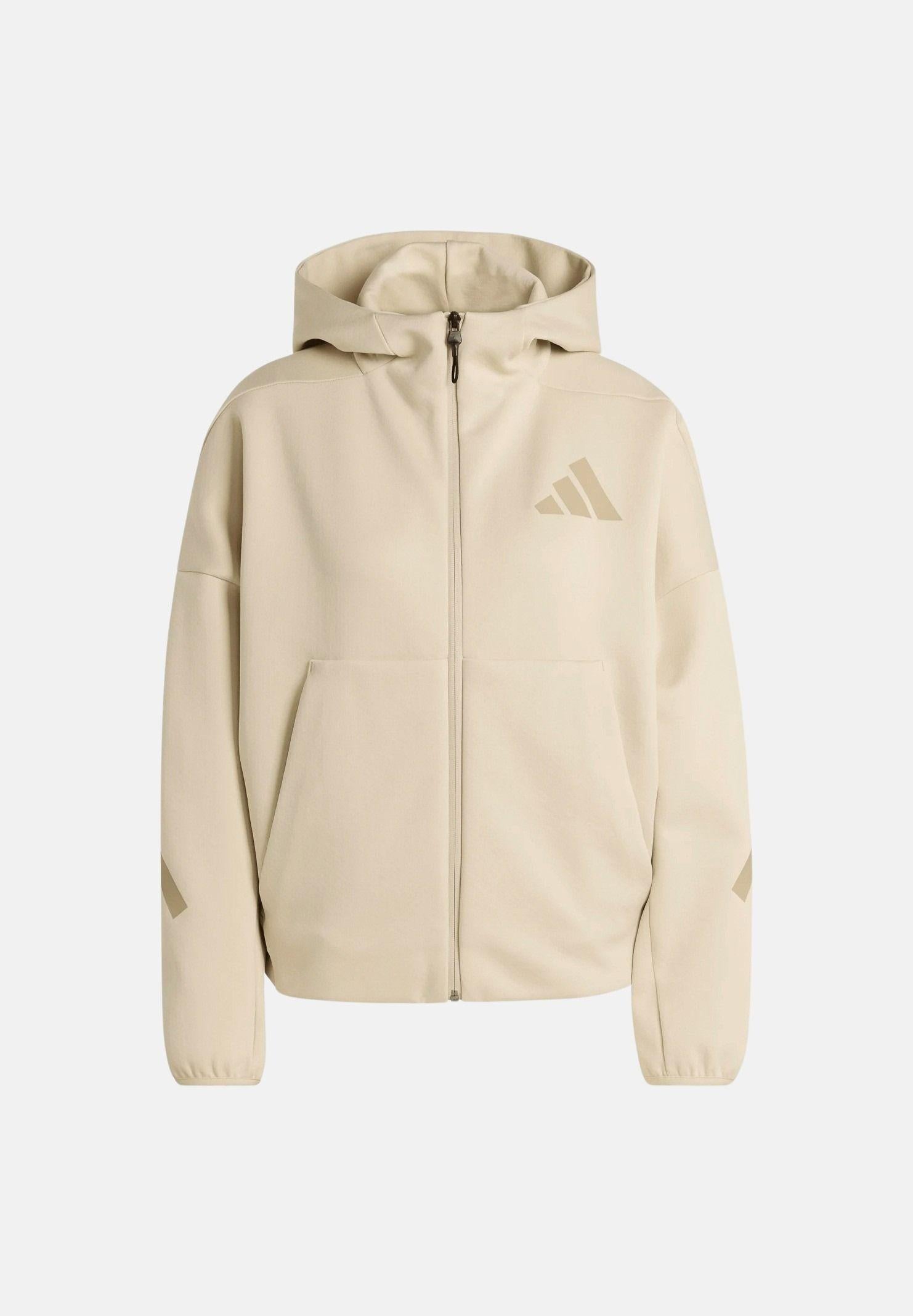ADIDAS PERFORMANCE Felpa con zip ZNE beige da donna KE4746 . ADIDAS PERFORMANCE