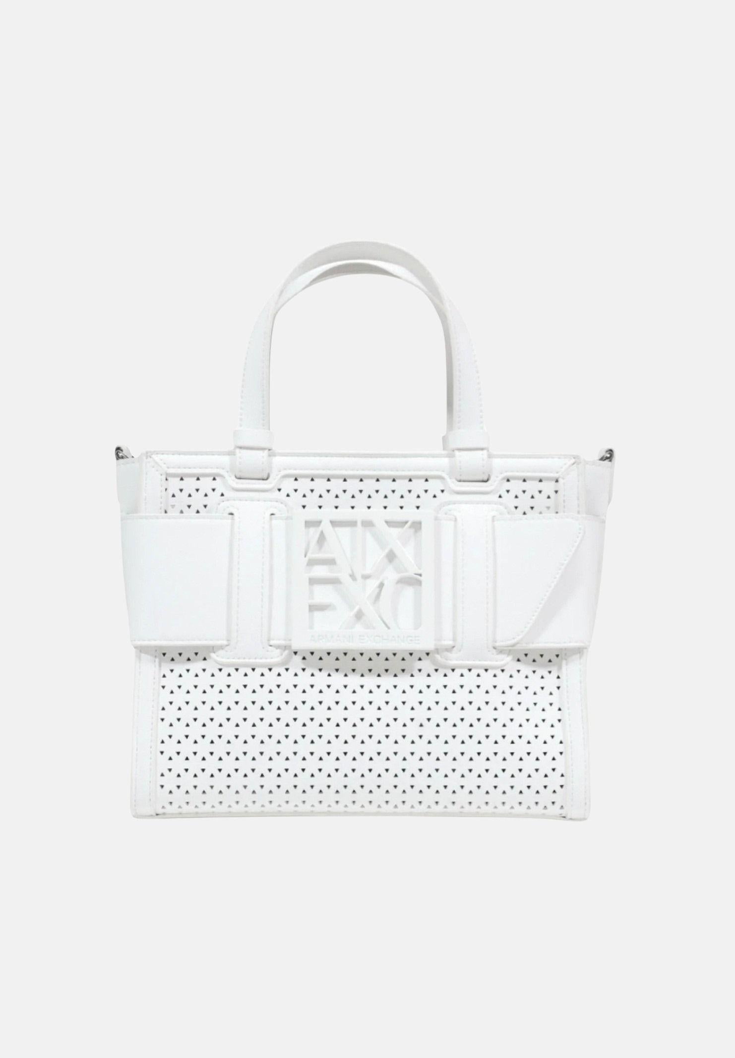 ARMANI EXCHANGE Borsa a mano bianca da donna con fibbia logo XW000392AF22626 U0011 ARMANI EXCHANGE