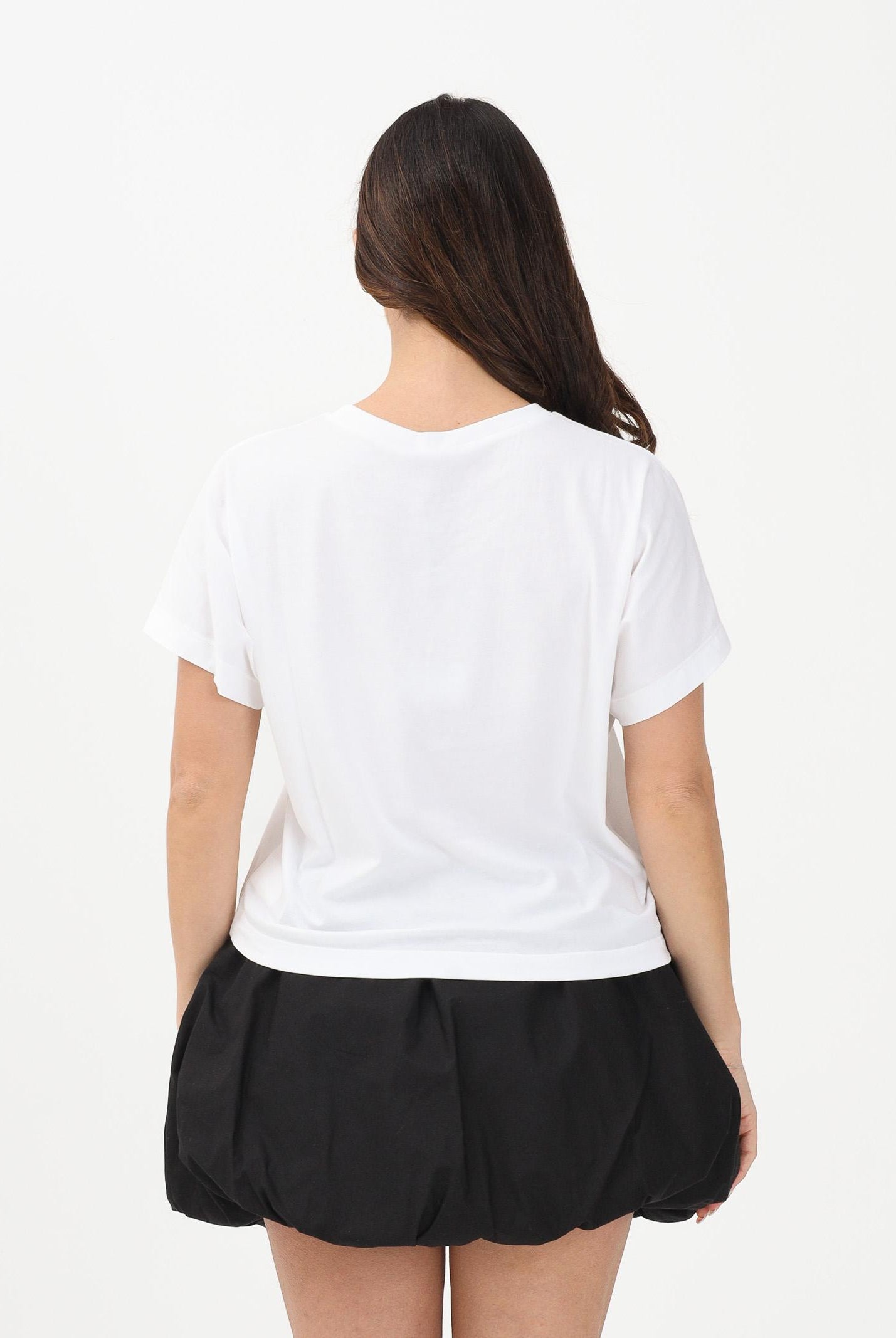 N21 T-shirt a manica corta bianca per donna, ragazze e bambine con maxi logo N210AAN0153 0N100 N21