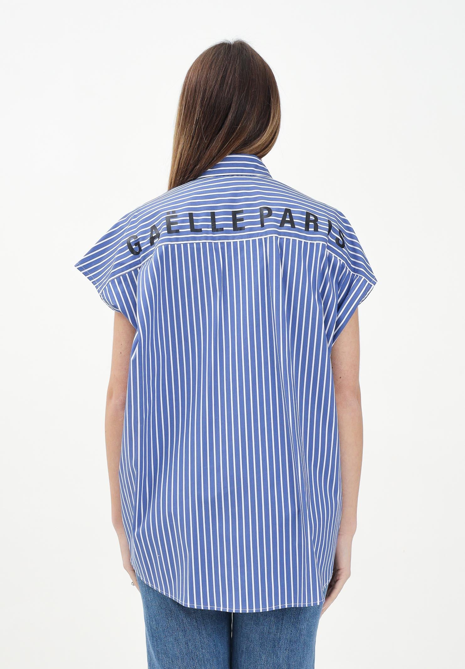 GAELLE Camicia smanicata a righe bianche e blu da donna GAABW03891 BL48 GAELLE