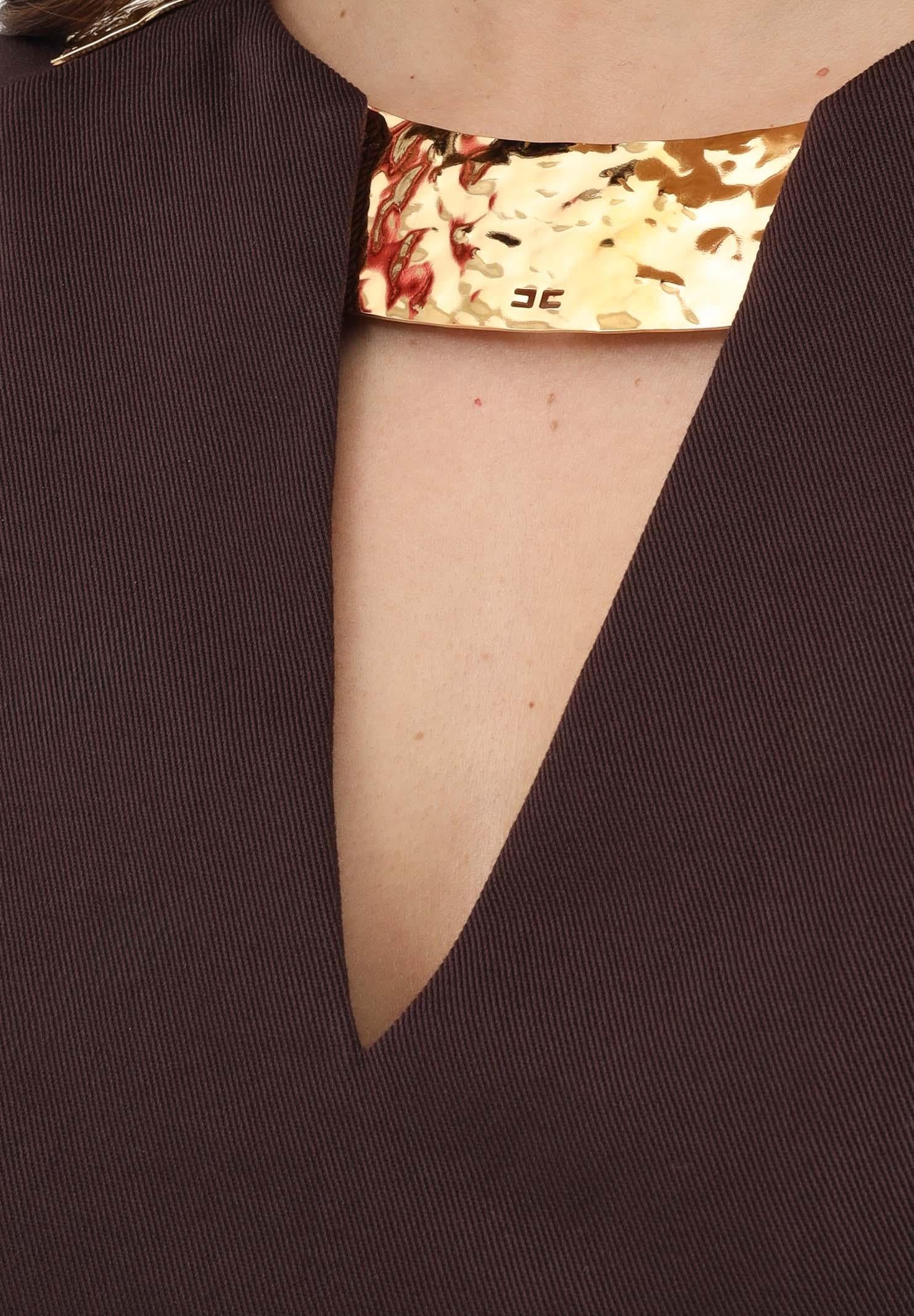 ELISABETTA FRANCHI Abito corto marrone da donna con placche AB85661E2 644 ELISABETTA FRANCHI