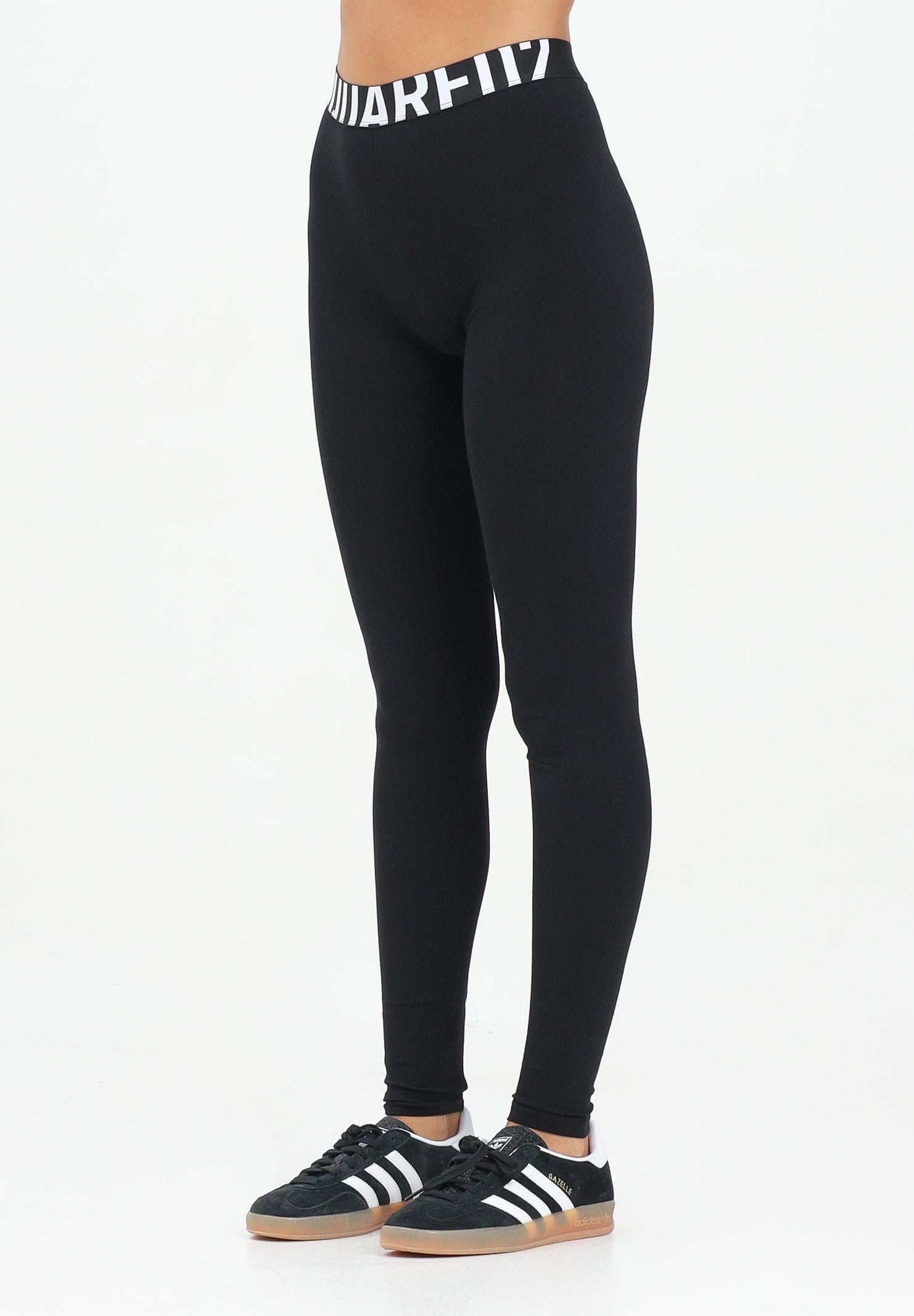 DSQUARED2 Leggings nero da donna con elastico logato D8LM05860 010 DSQUARED2