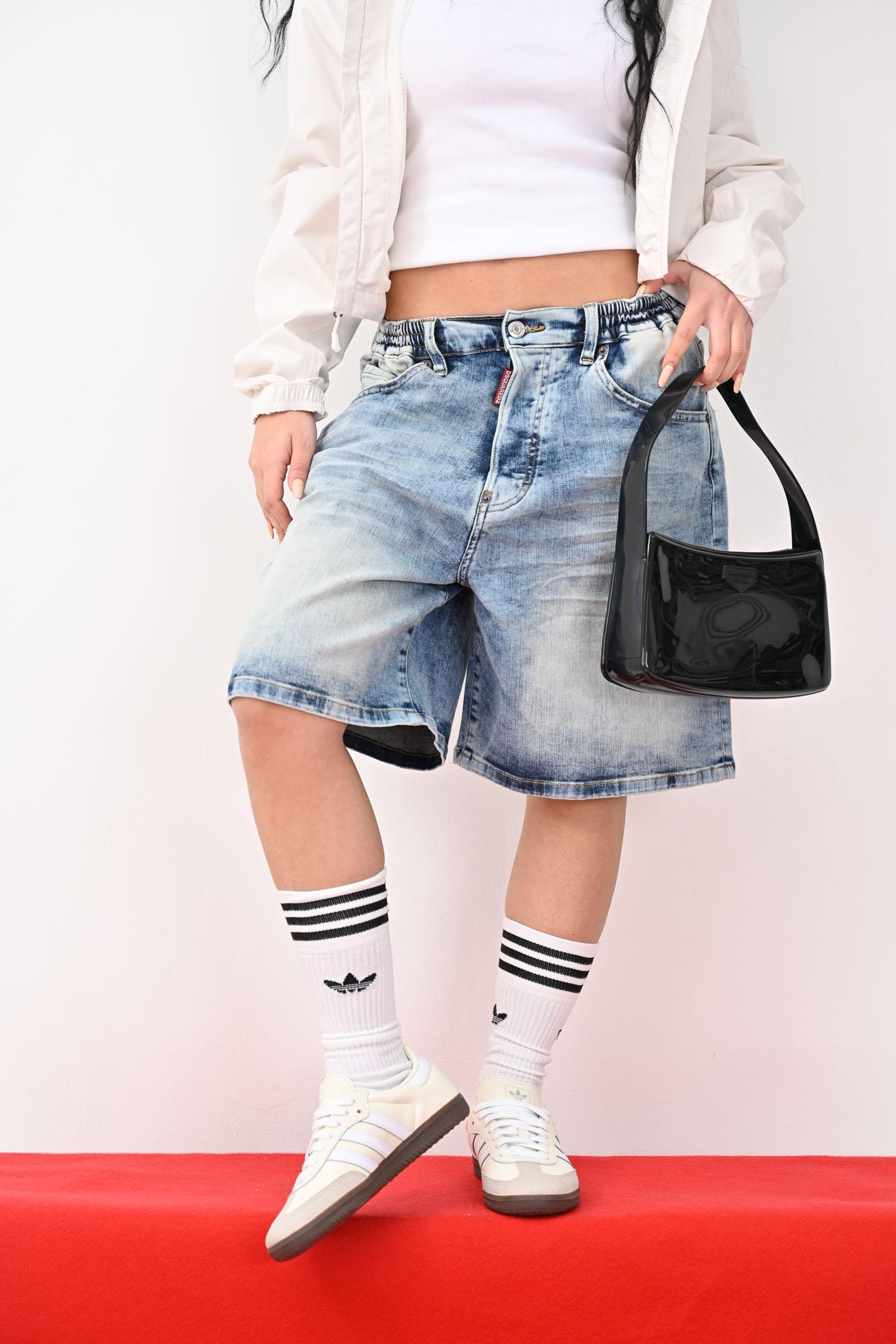 DSQUARED2 Bermuda in denim chiaro per donna, ragazzi e bambini DQ2828D0AC2 DQ01 DSQUARED2