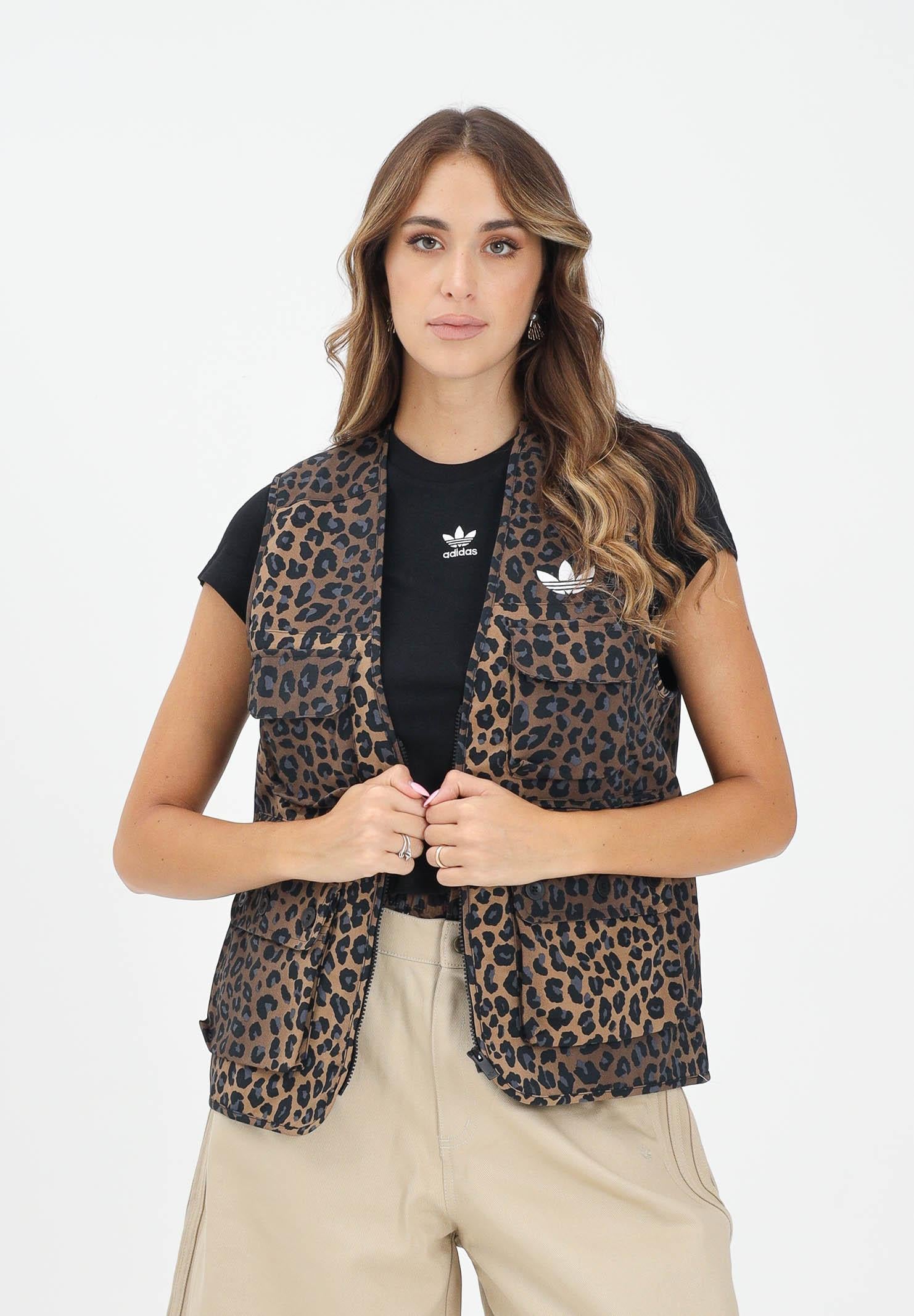 ADIDAS ORIGINALS Smanicato Leopard marrone da donna JV7557 ADIDAS ORIGINALS