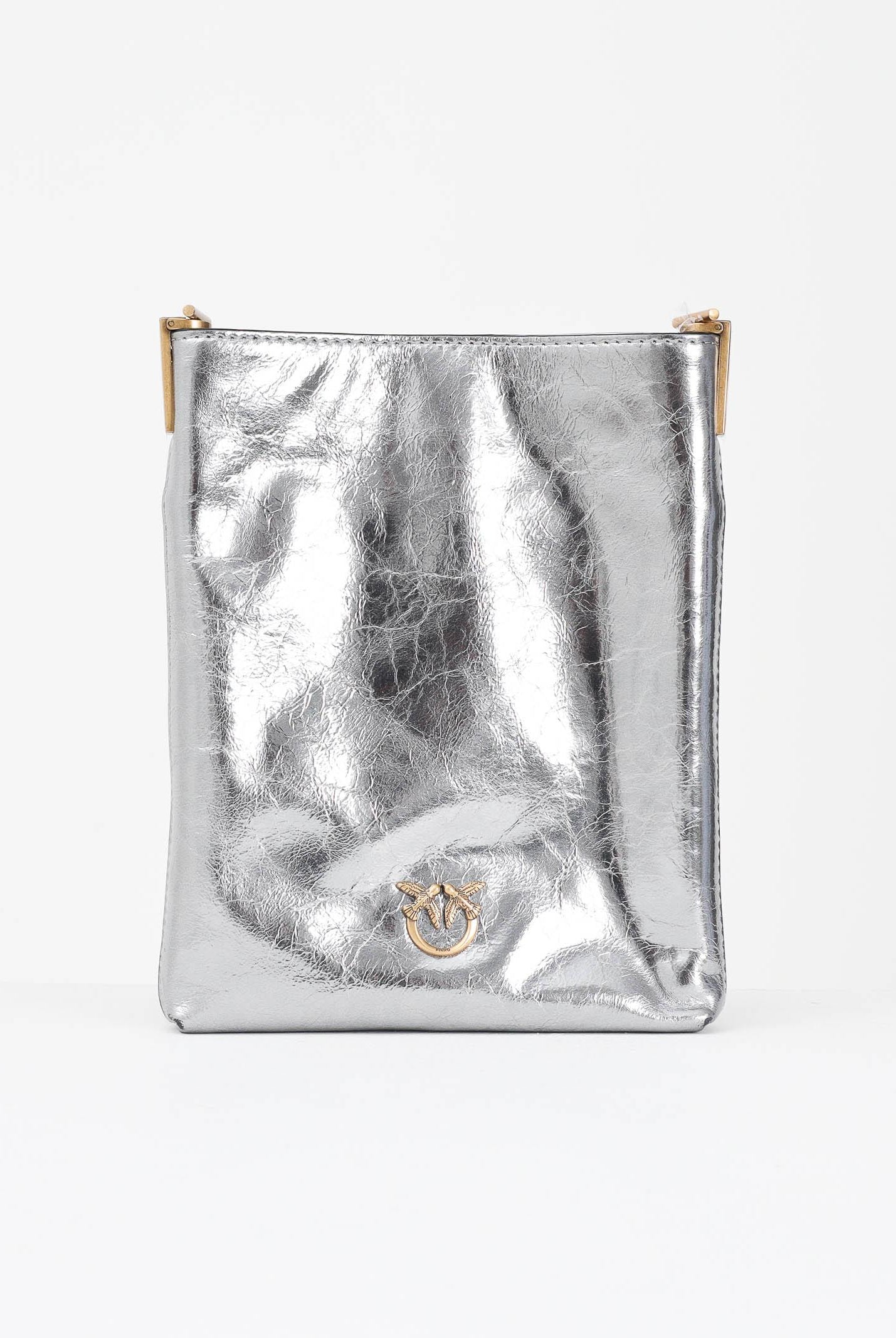 PINKO Borsa a tracolla argento da donna dalla forma a secchiello 105352A2OT KZ7Q PINKO