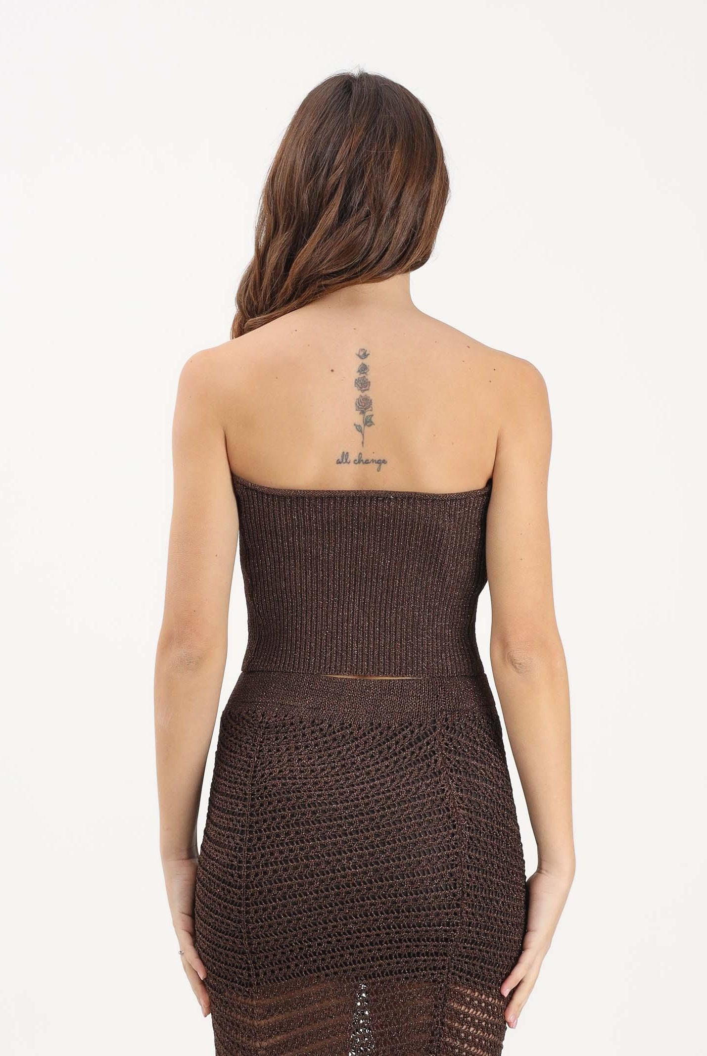 SIMONA CORSELLINI Top marrone da donna in maglia P26CPTOO0101 V0771 SIMONA CORSELLINI