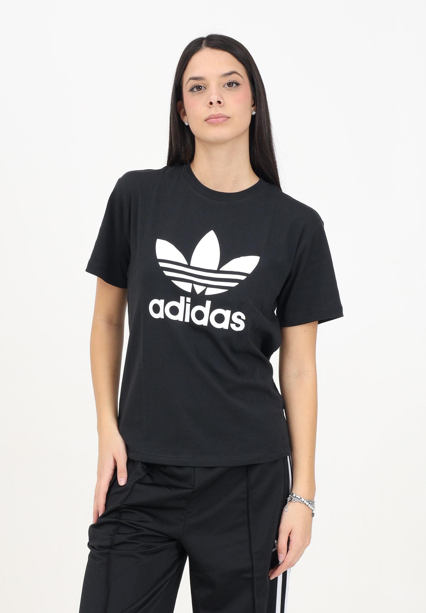 T-shirt a manica corta Trefoil nera da donna IR9533 ADIDAS ORIGINALS