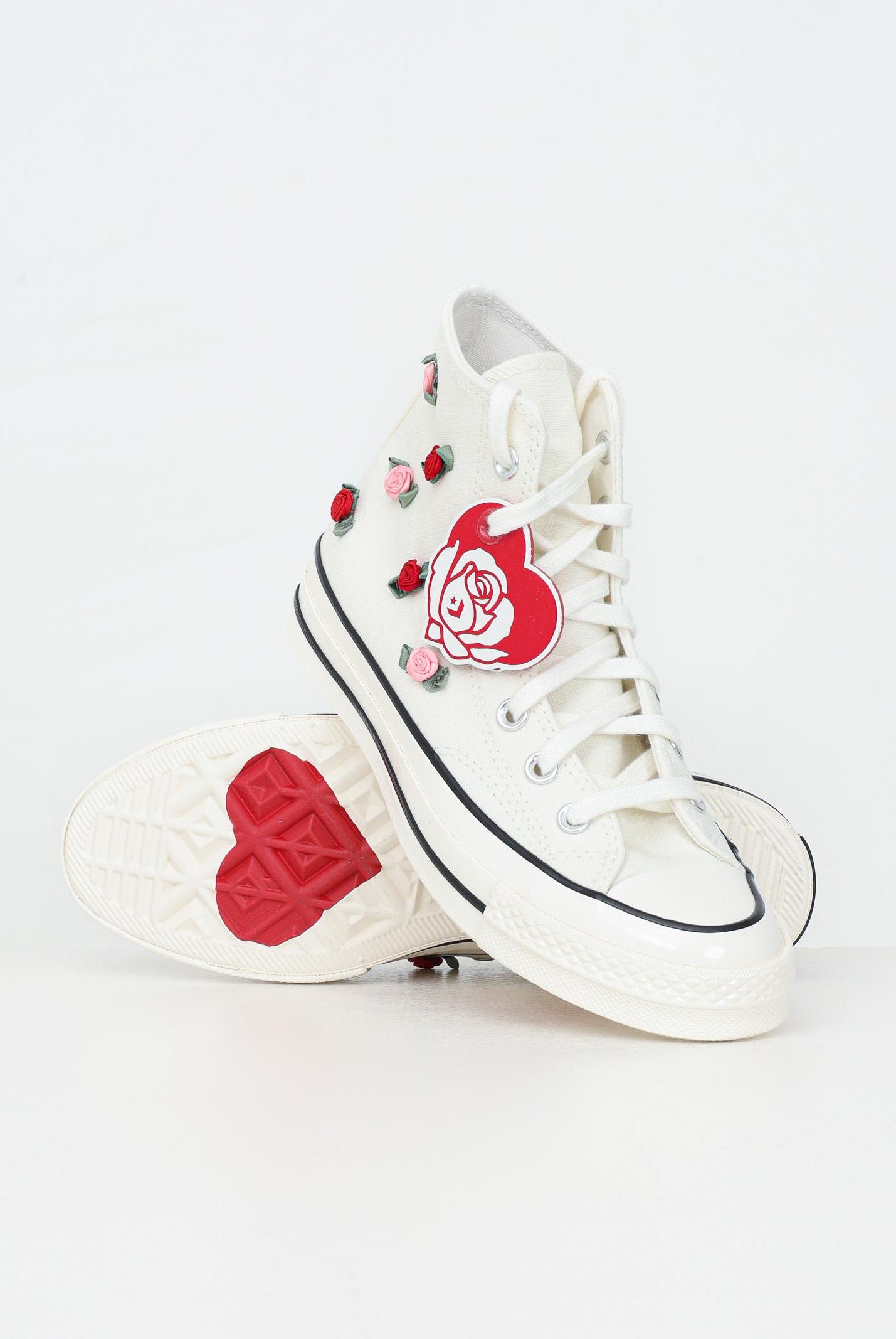 CONVERSE Sneakers CHUCK 70 ROSES bianche da donna A10637C CONVERSE