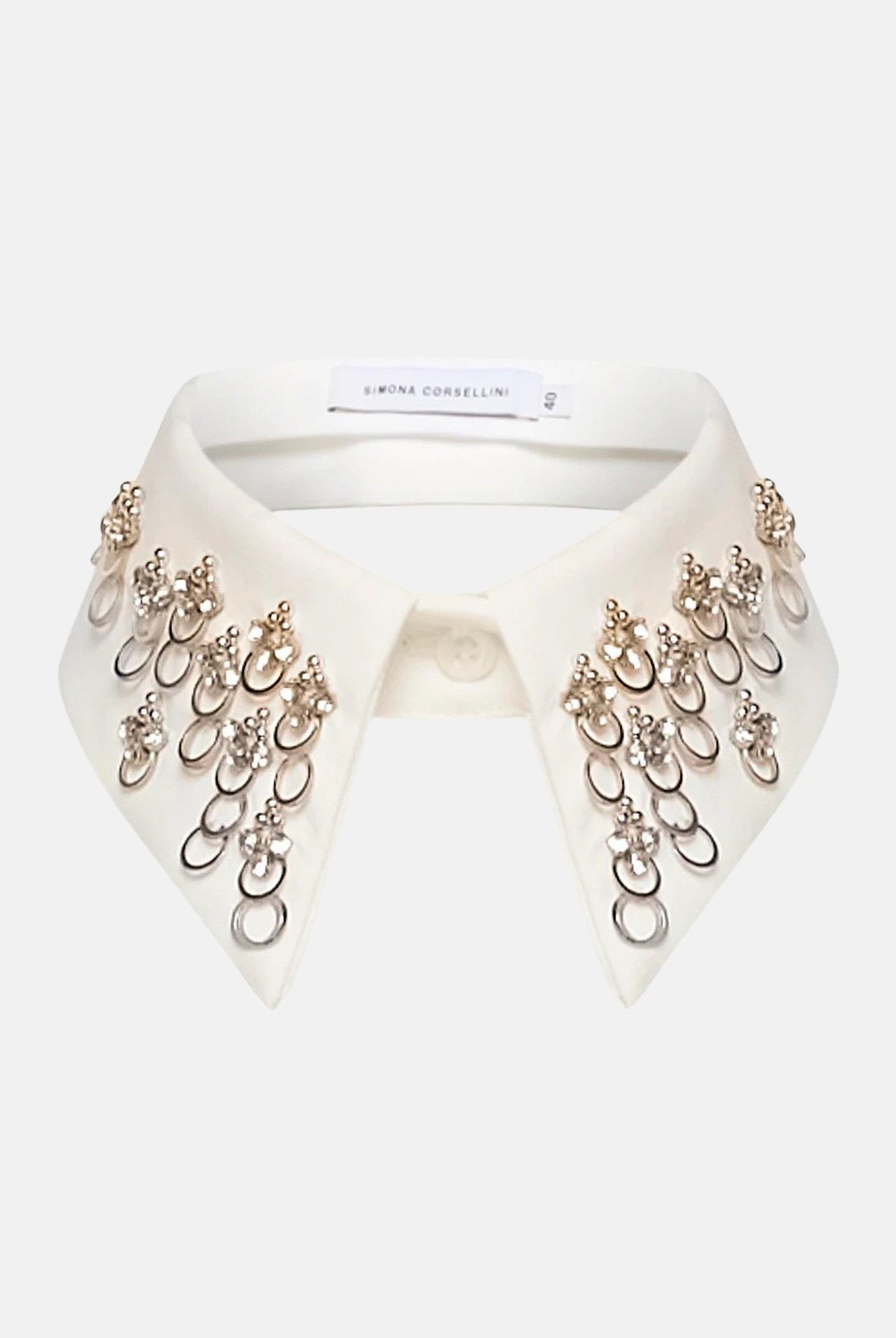 SIMONA CORSELLINI Colletto bianco da donna con applicazione decorativa A25CPCE00201-C00230 V0718 SIMONA CORSELLINI