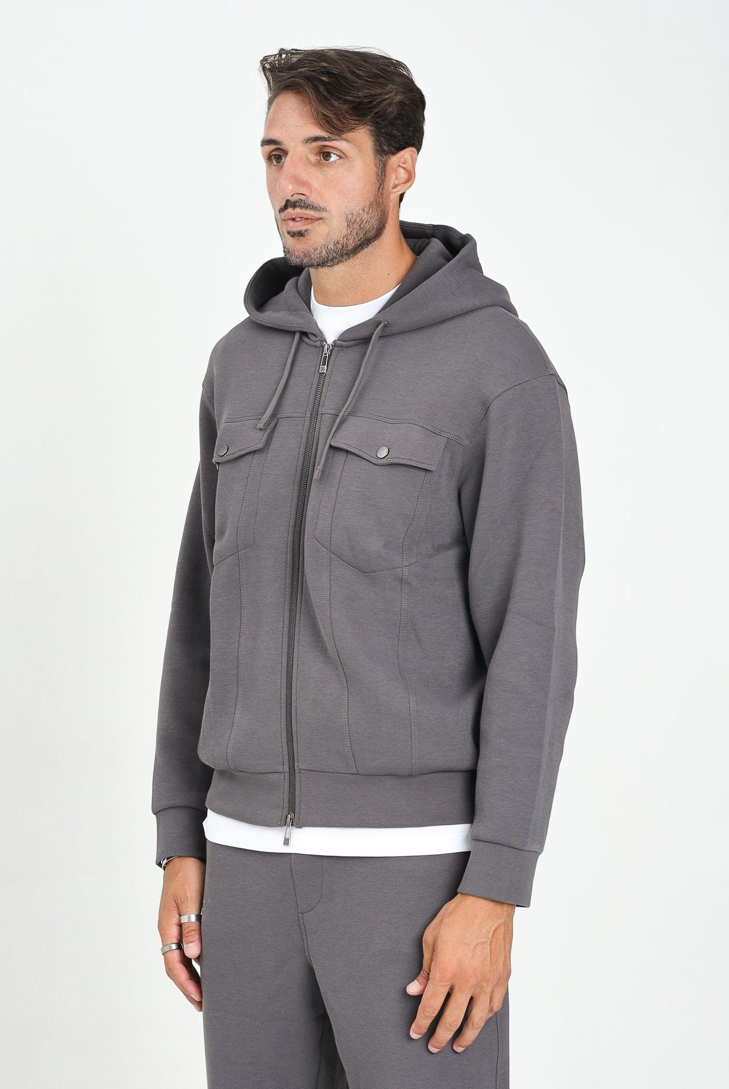 ARMANI EXCHANGE Felpa con zip grigia da uomo XM000967AF16222 U8107 ARMANI EXCHANGE