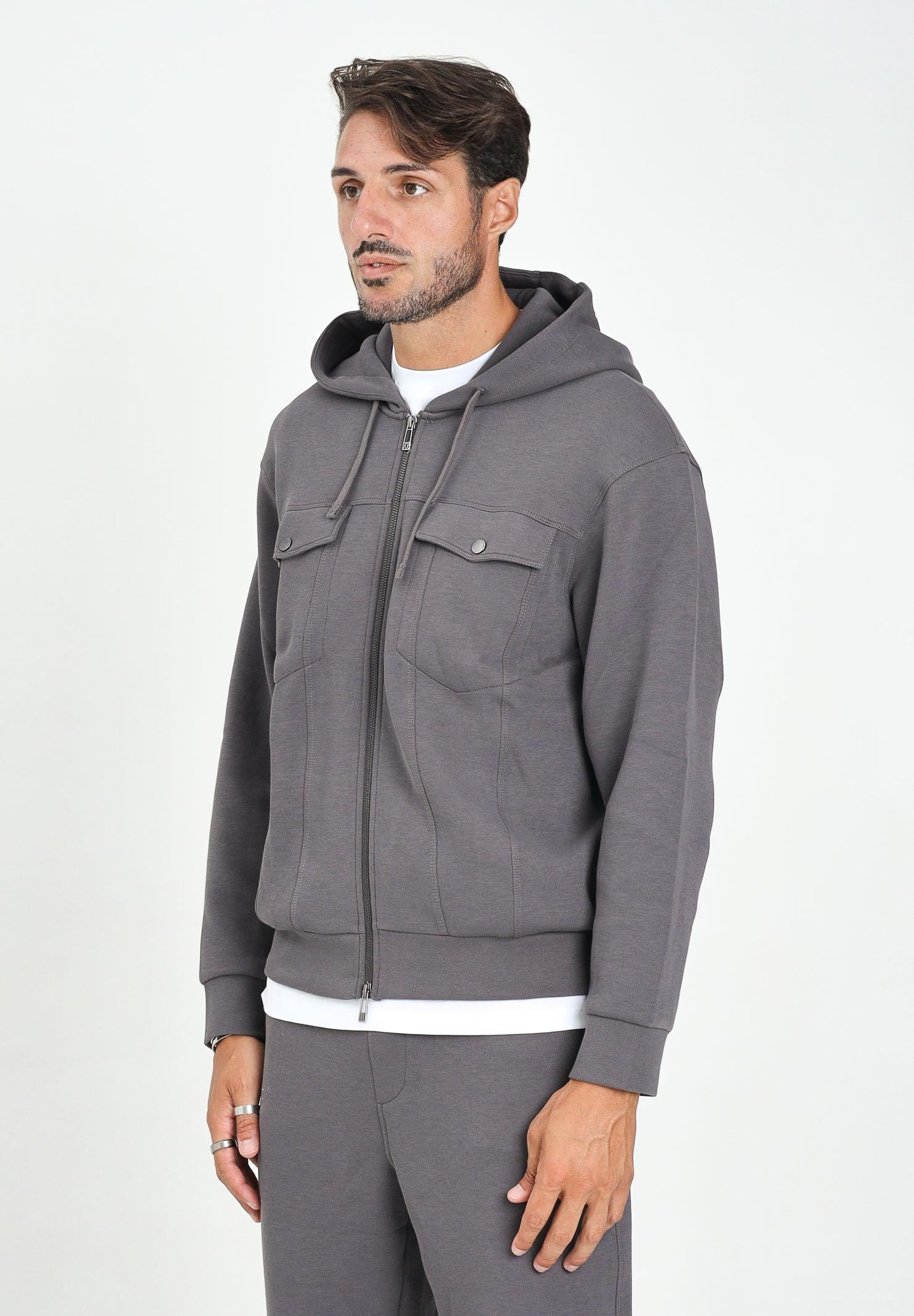 ARMANI EXCHANGE Felpa con zip grigia da uomo XM000967AF16222 U8107 ARMANI EXCHANGE