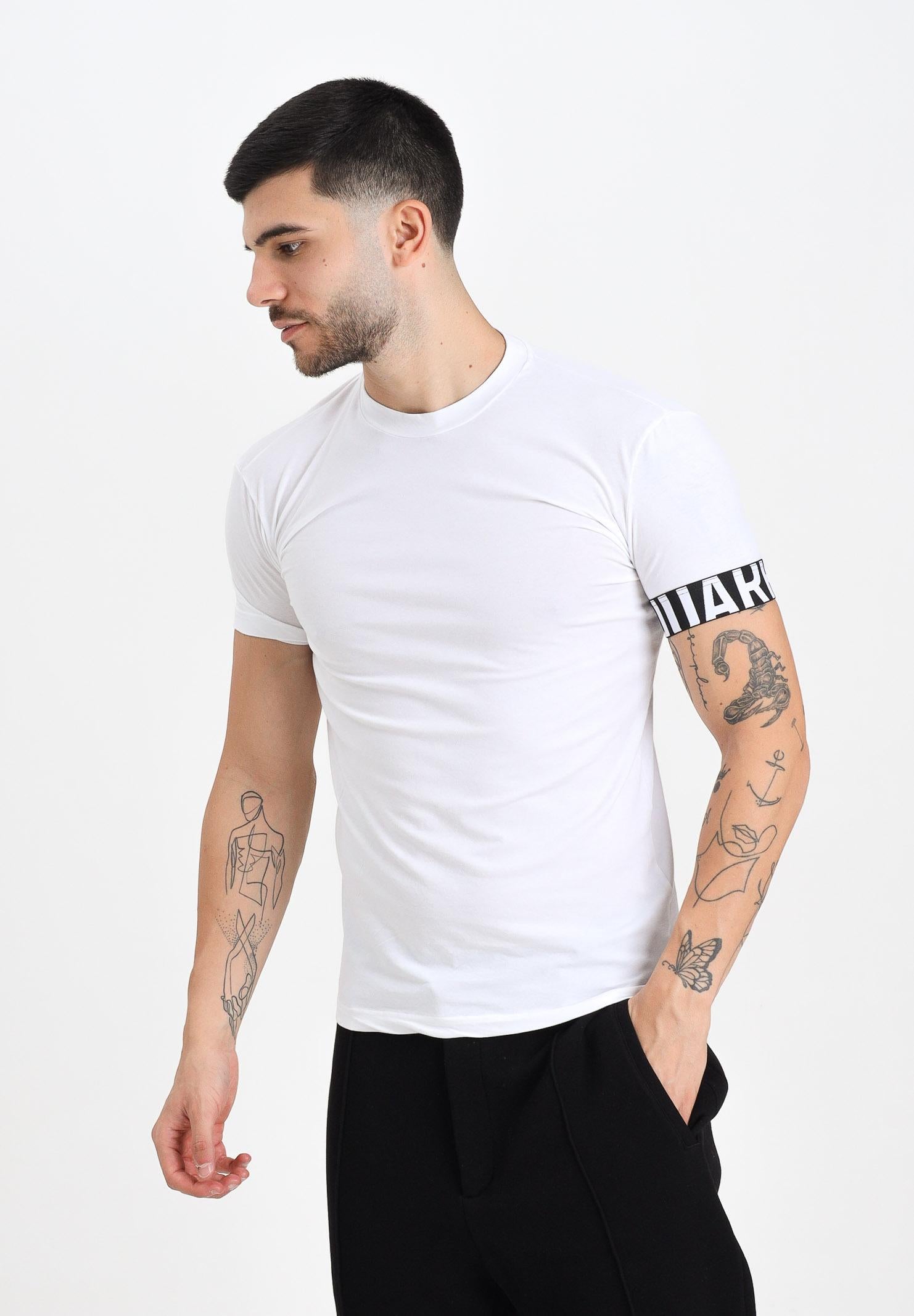 DSQUARED2 T-shirt a manica corta bianca da uomo con stampa logo sulla manica D9M3S5980 110 DSQUARED2